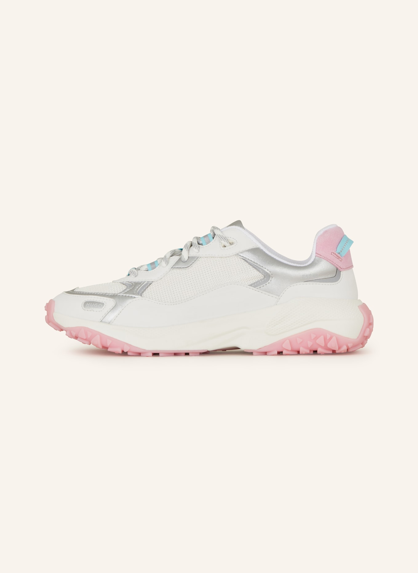 HUGO Sneakers GO1ST, Color: WHITE/ SILVER/ PINK (Image 4)