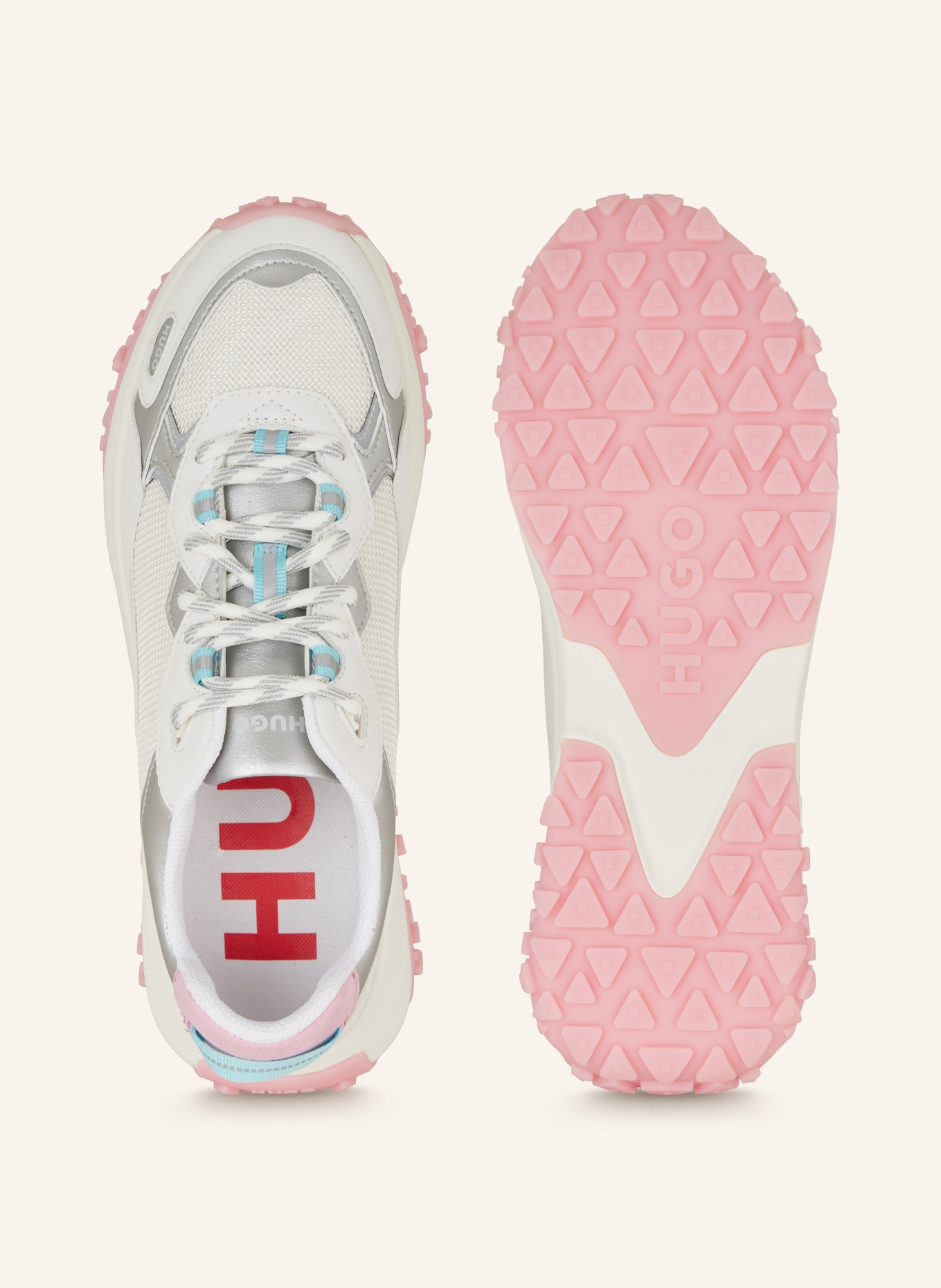 HUGO Sneakers GO1ST, Color: WHITE/ SILVER/ PINK (Image 5)