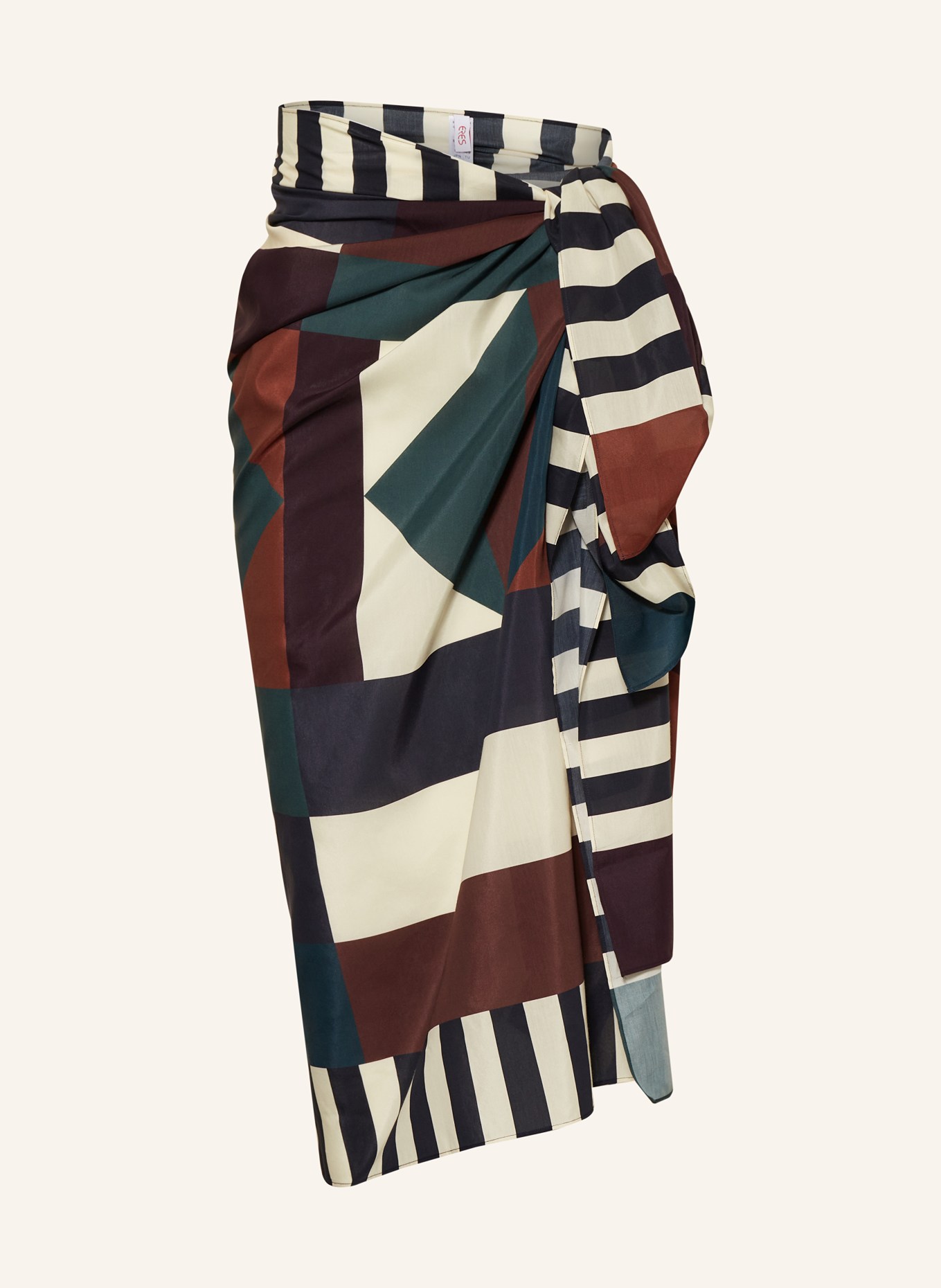 ERES Kimono MIRROR with silk, Color: BROWN/ LIGHT YELLOW/ DARK PURPLE (Image 1)