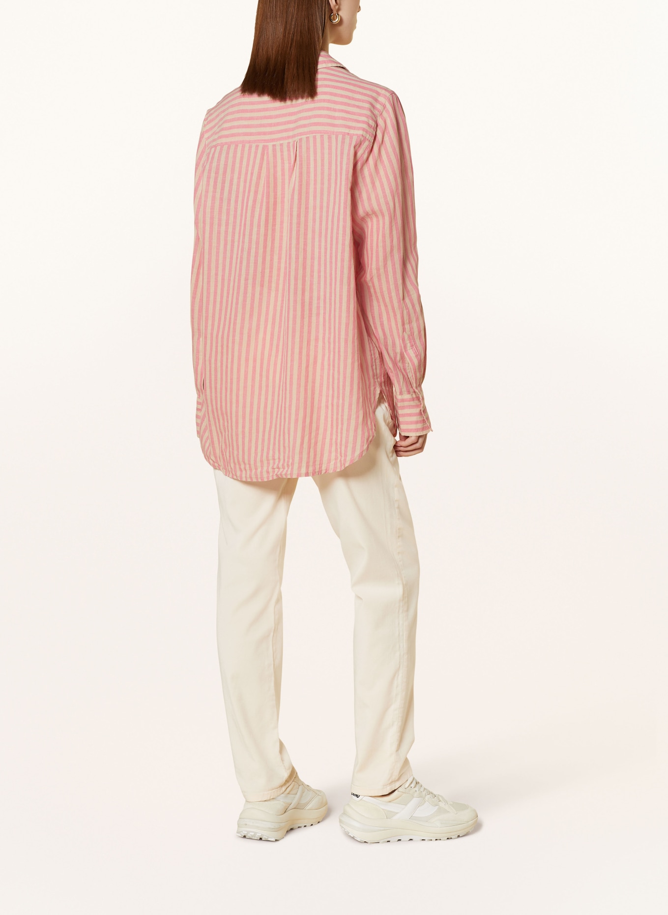 MOS MOSH Shirt blouse MMELINDA with linen, Color: CREAM/ PINK (Image 3)