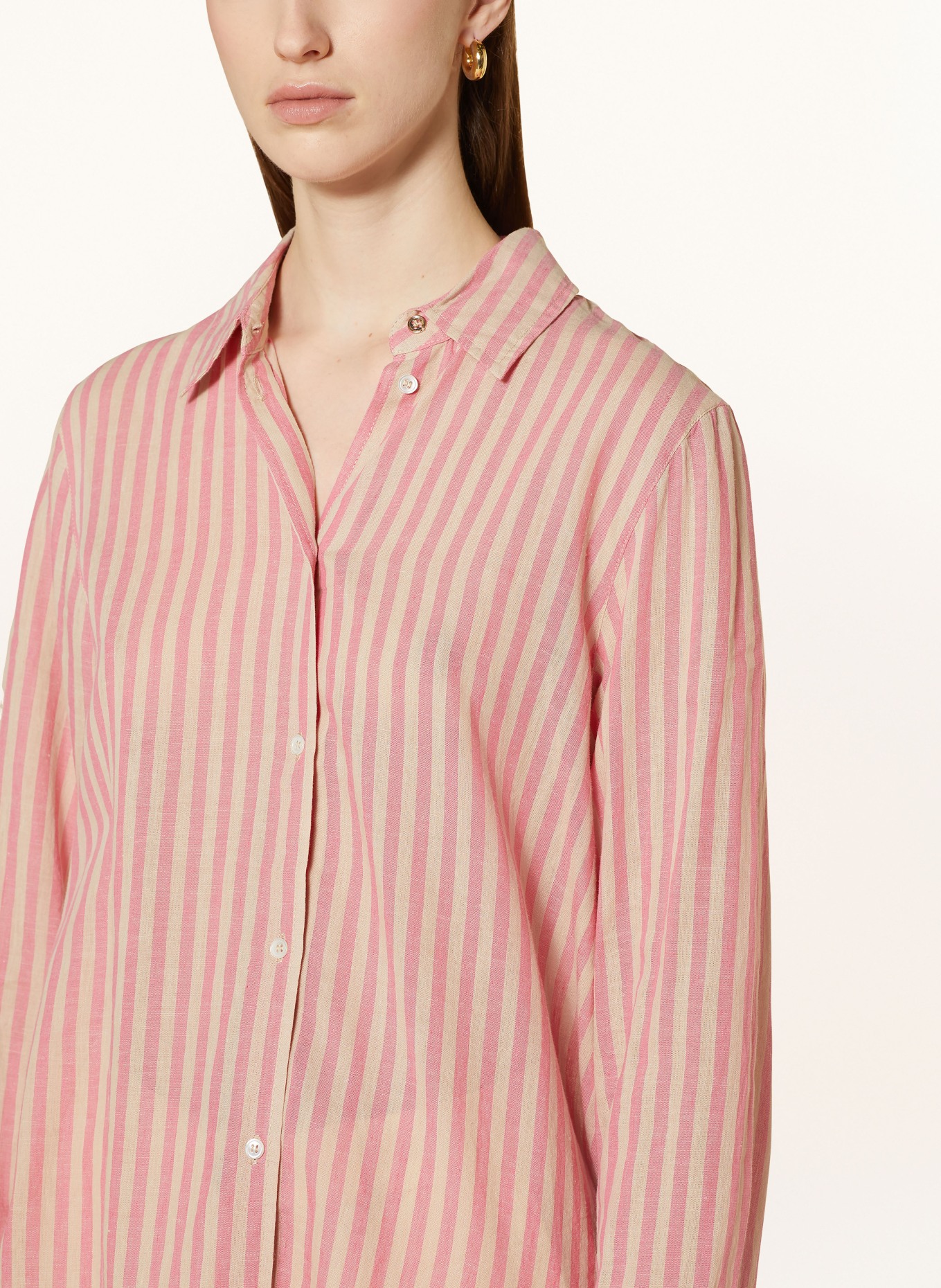 MOS MOSH Shirt blouse MMELINDA with linen, Color: CREAM/ PINK (Image 4)