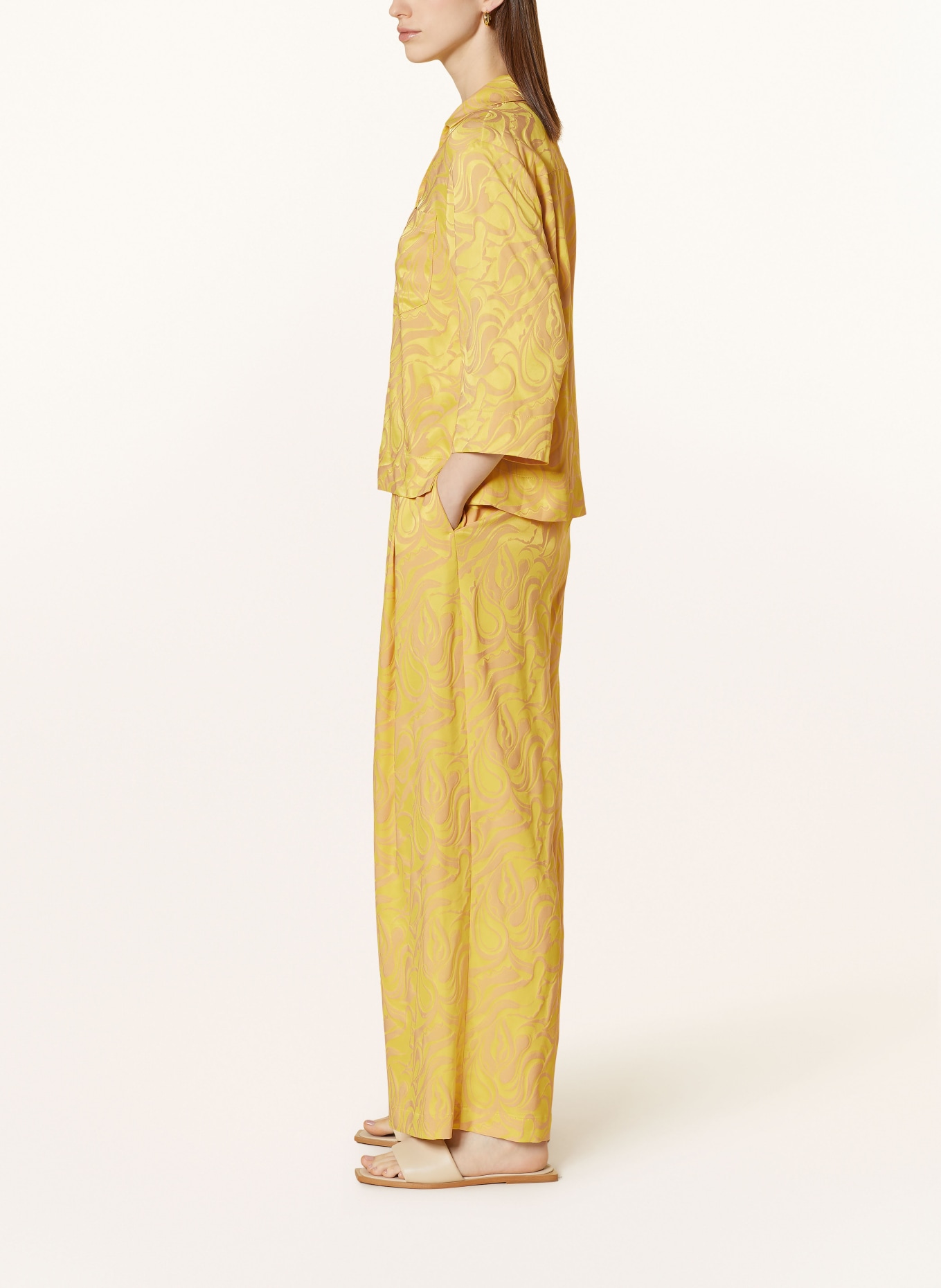 MOS MOSH Trousers MMTHEA MELO, Color: YELLOW/ BEIGE (Image 4)
