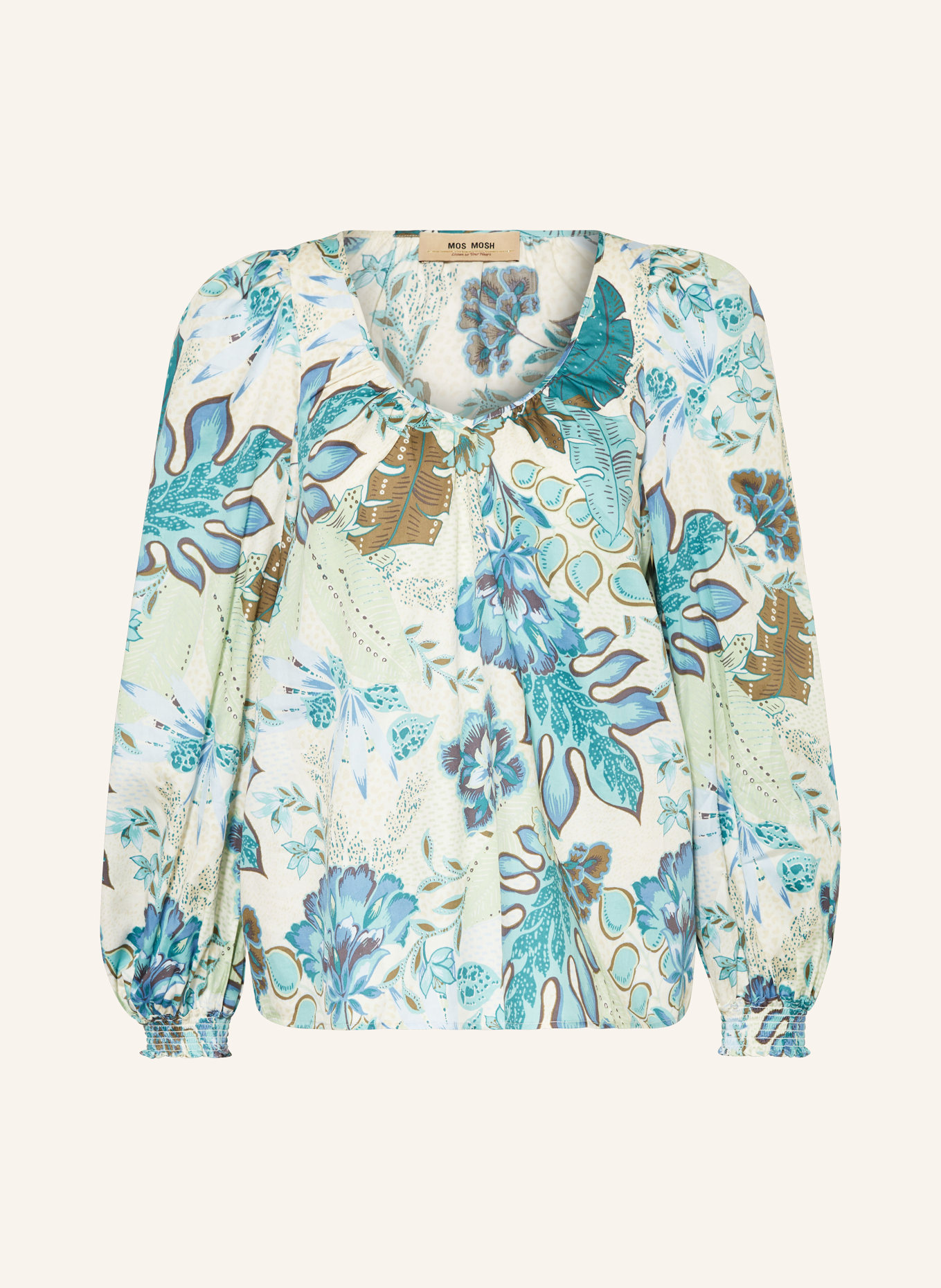 MOS MOSH Shirt blouse MMALIKA, Color: BLUE/ TEAL/ KHAKI (Image 1)