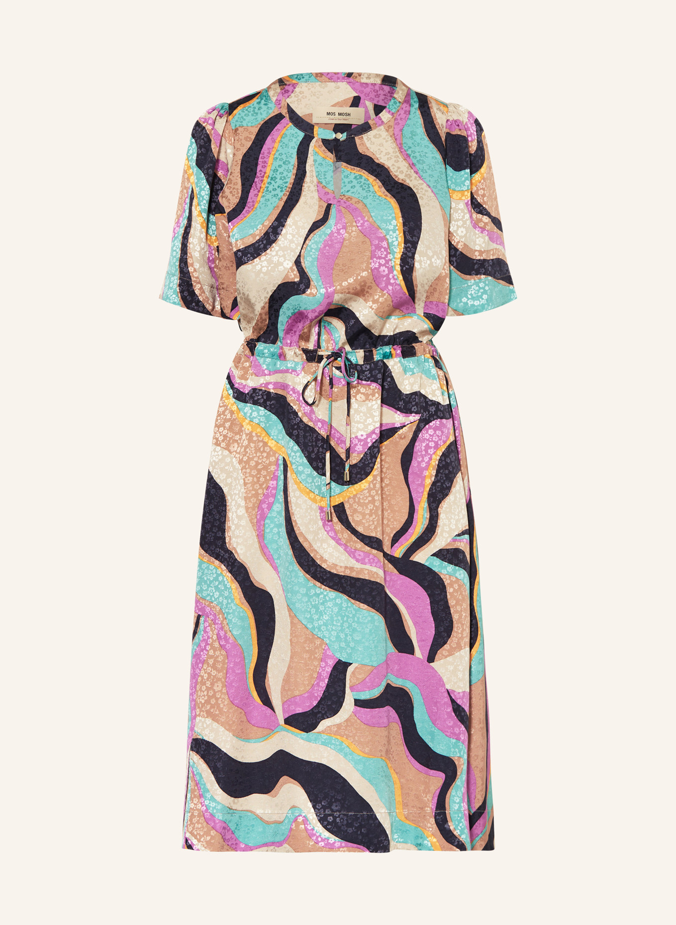 MOS MOSH Kleid MMMAY, Farbe: BEIGE/ DUNKELBLAU/ TÜRKIS (Bild 1)