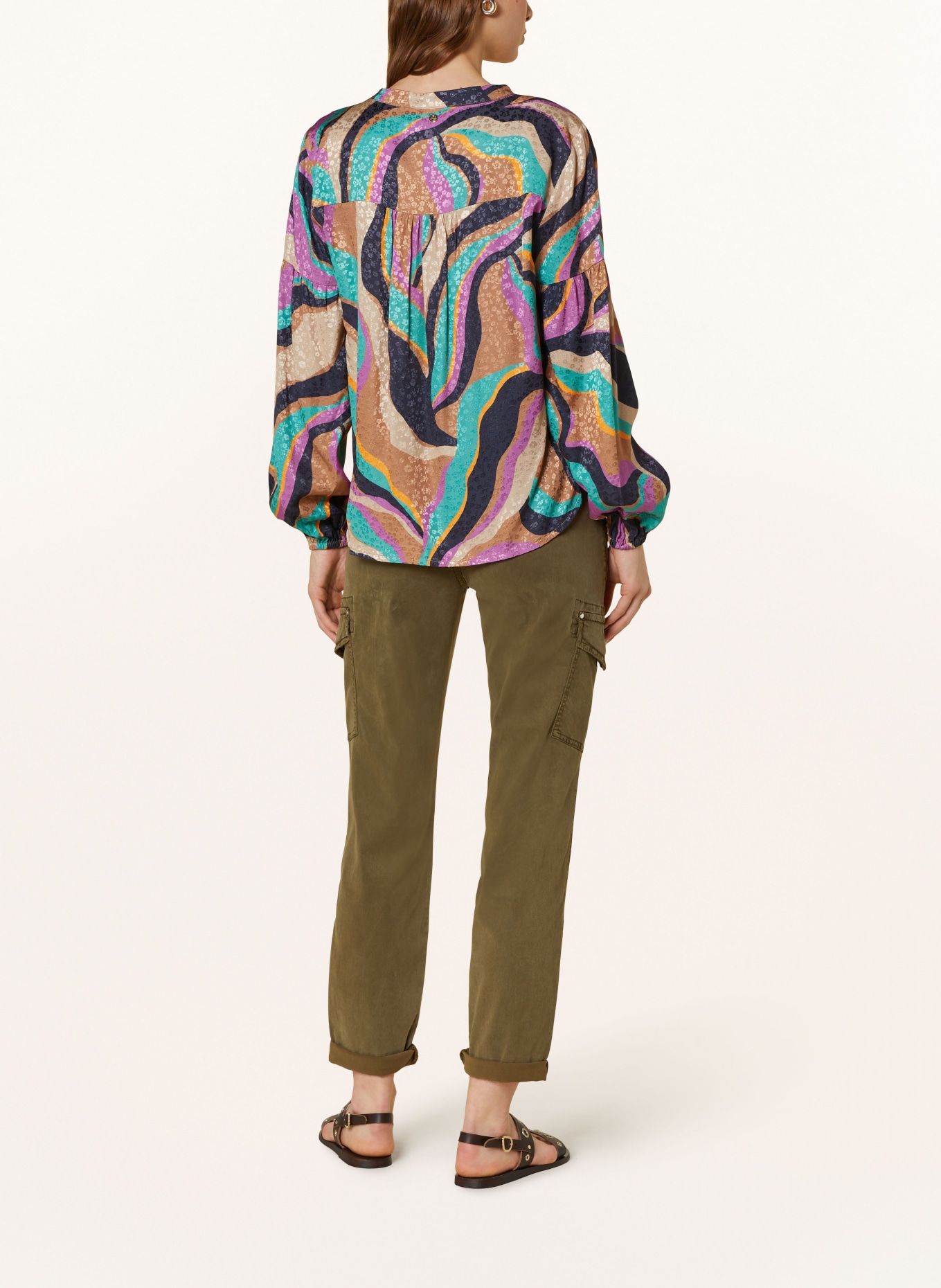 MOS MOSH Shirt blouse MMNENA, Color: BEIGE/ PURPLE/ TURQUOISE (Image 3)