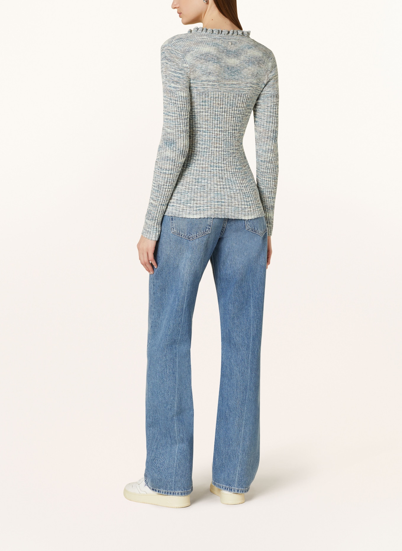 MOS MOSH Pullover MMEISLEY mit Rüschen, Farbe: PETROL/ MINT/ GRAU (Bild 3)