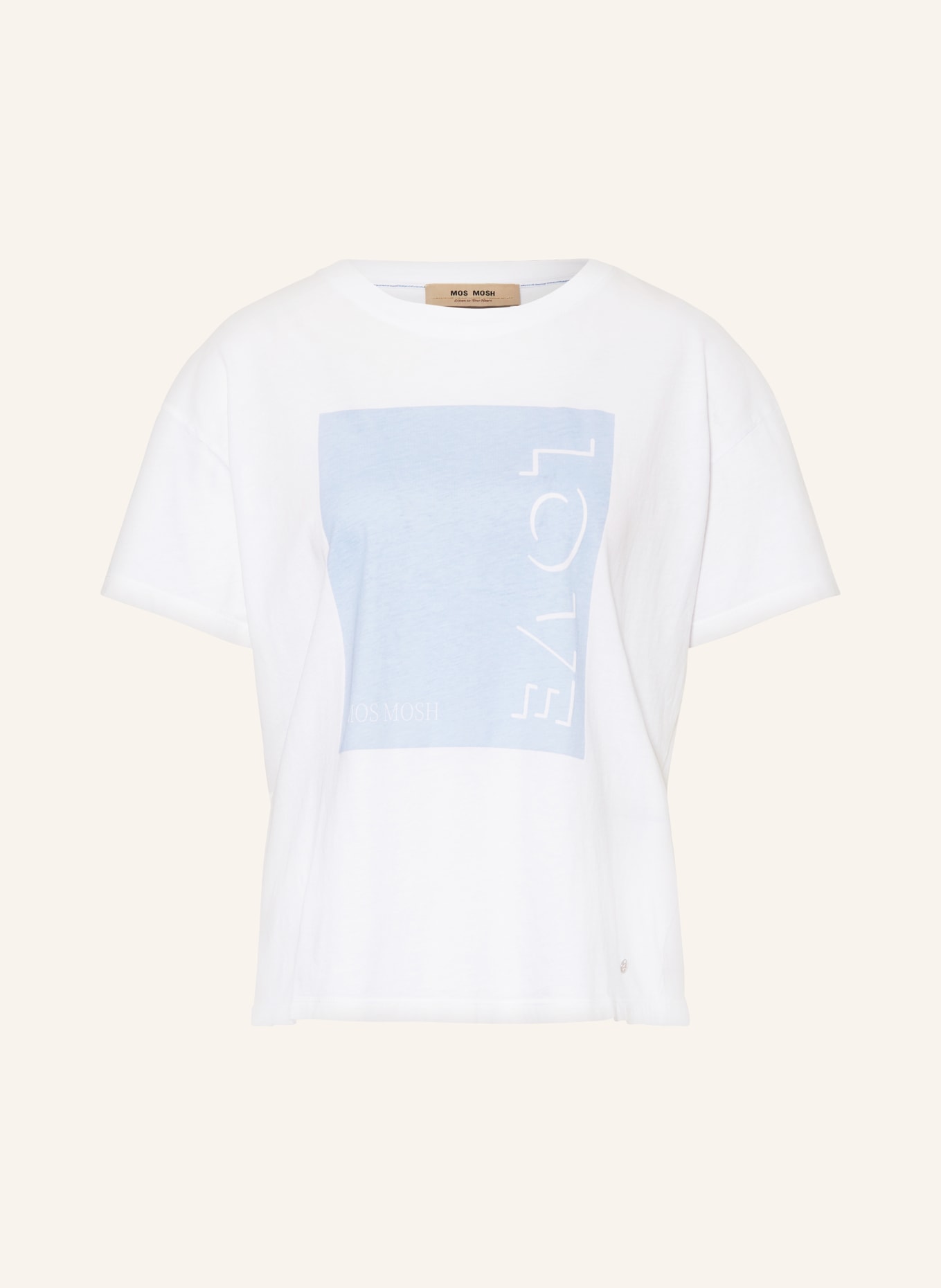 MOS MOSH T-Shirt MMCOSTA, Farbe: WEISS/ HELLBLAU (Bild 1)
