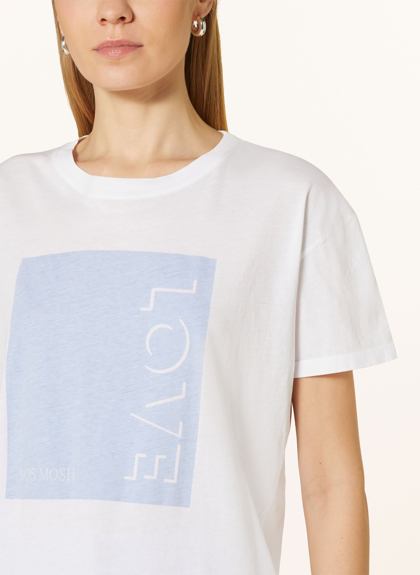 MOS MOSH T-shirt MMCOSTA, Color: WHITE/ LIGHT BLUE (Image 4)
