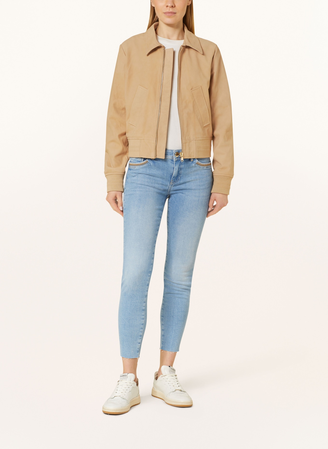 MOS MOSH Leather bomber jacket MMAMBY, Color: CAMEL (Image 2)