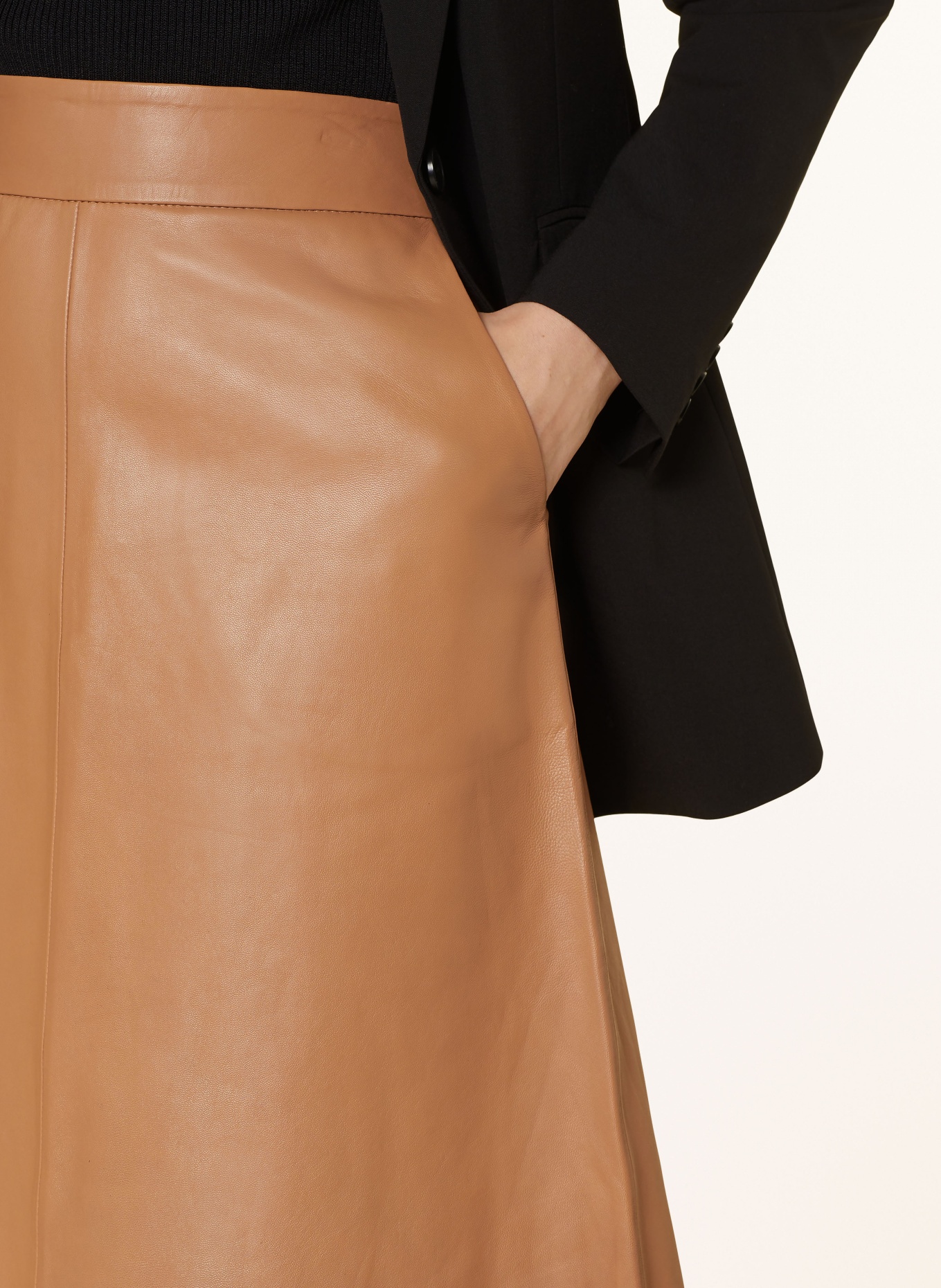 MOS MOSH Leather skirt MMAPPIAH, Color: BROWN (Image 4)