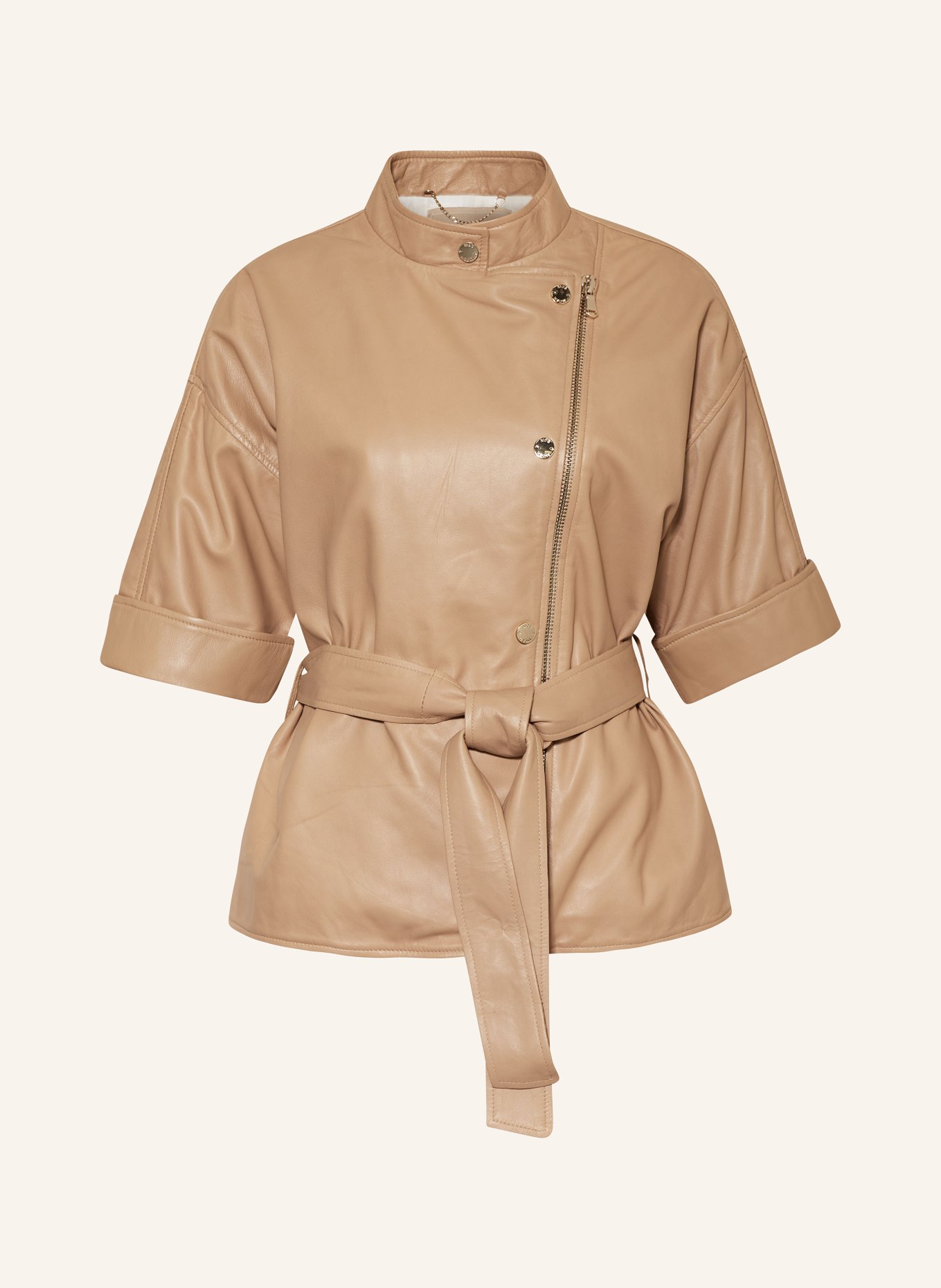 MOS MOSH Leather jacket MMBAE, Color: CAMEL (Image 1)