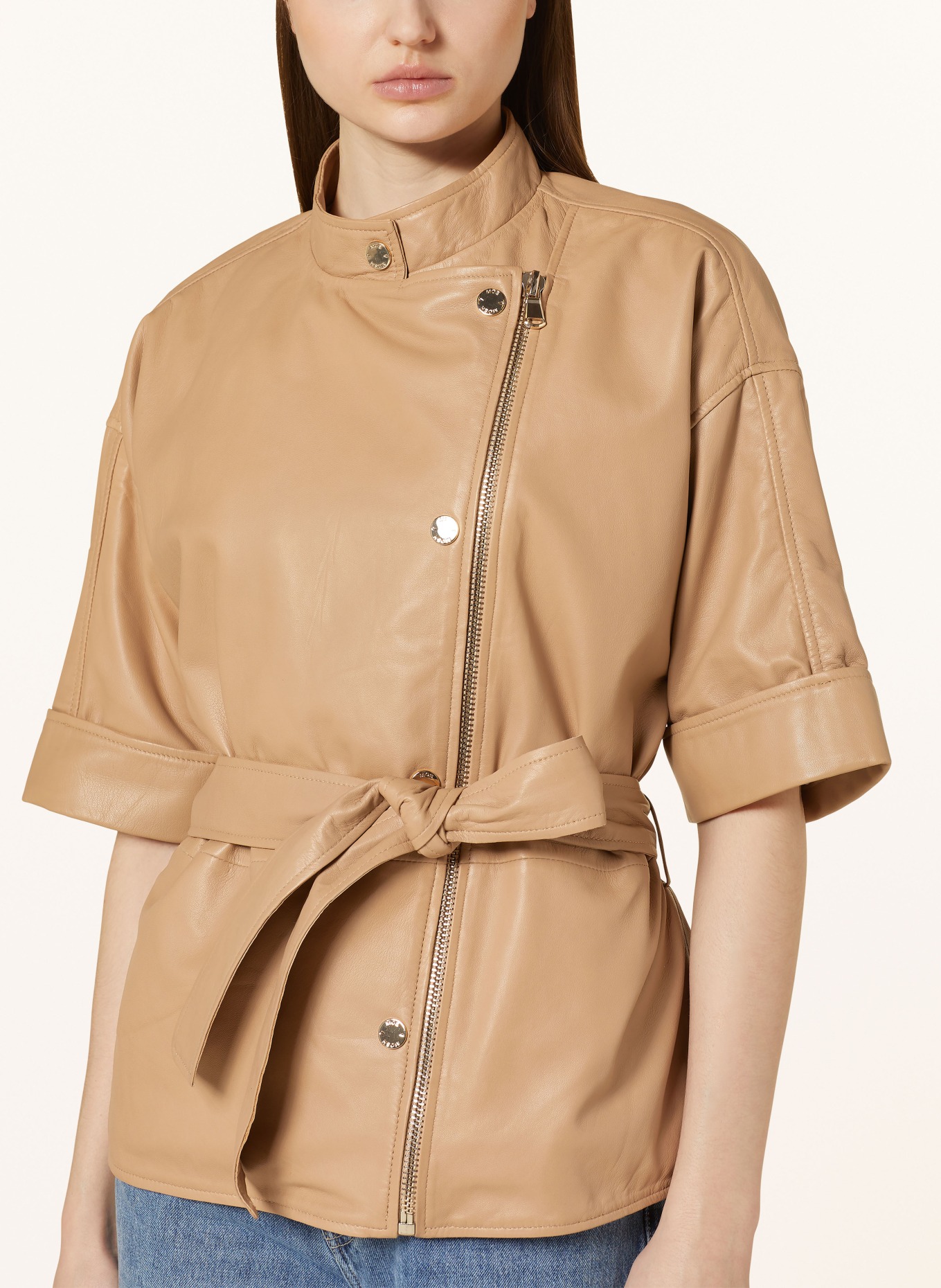 MOS MOSH Leather jacket MMBAE, Color: CAMEL (Image 4)