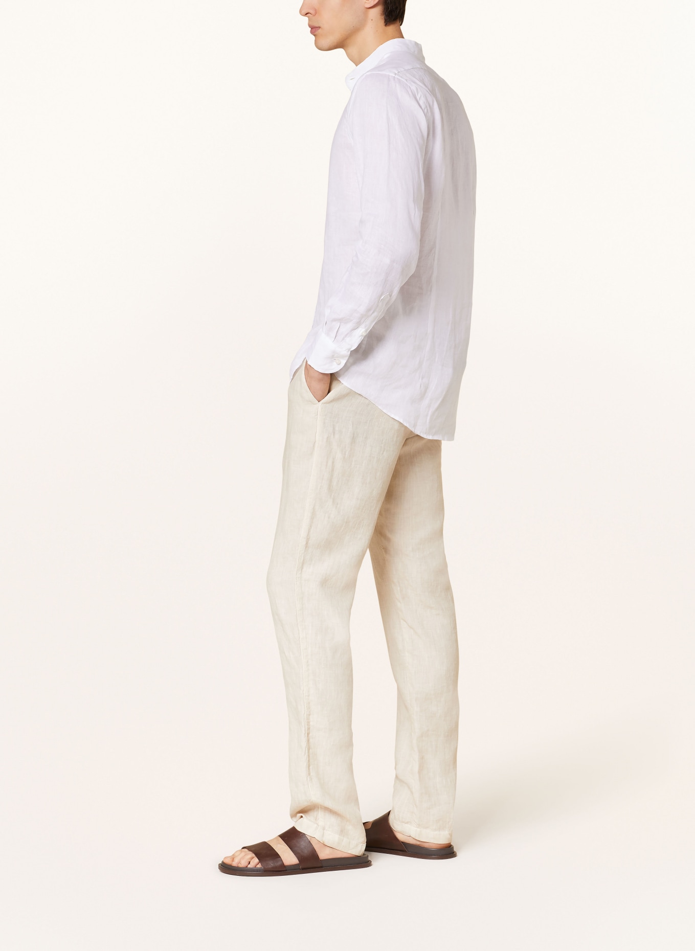 120%lino Lněné chino kalhoty, Barva: KRÉMOVÁ (Obrázek 4)
