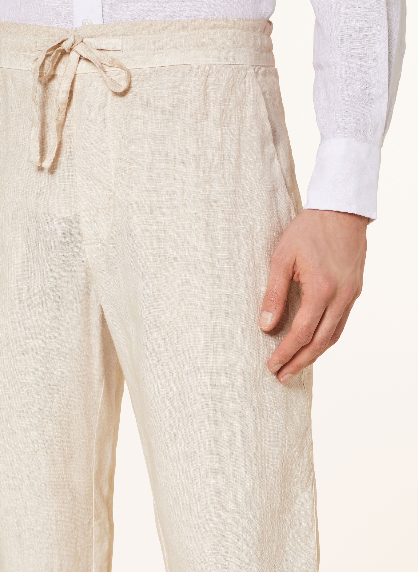 120%lino Lněné chino kalhoty, Barva: KRÉMOVÁ (Obrázek 5)