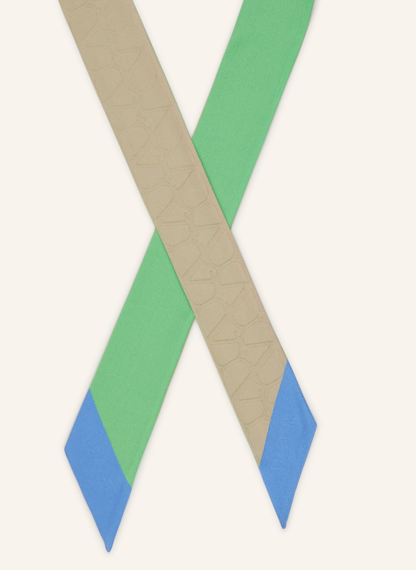 VALENTINO GARAVANI Silk scarf, Color: GREEN/ LIGHT BLUE/ KHAKI (Image 2)