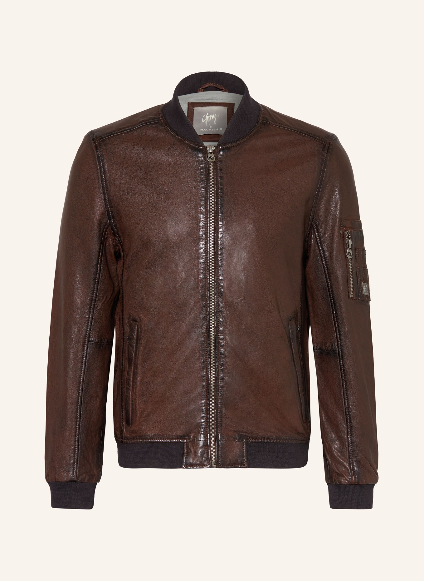 gipsy Leather jacket GMHUSLEY, Color: DARK BROWN (Image 1)