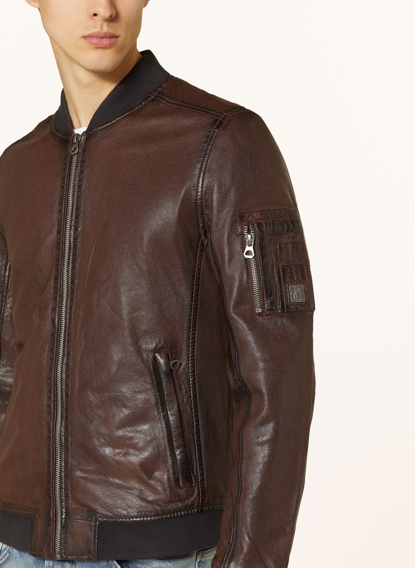 gipsy Leather jacket GMHUSLEY, Color: DARK BROWN (Image 4)