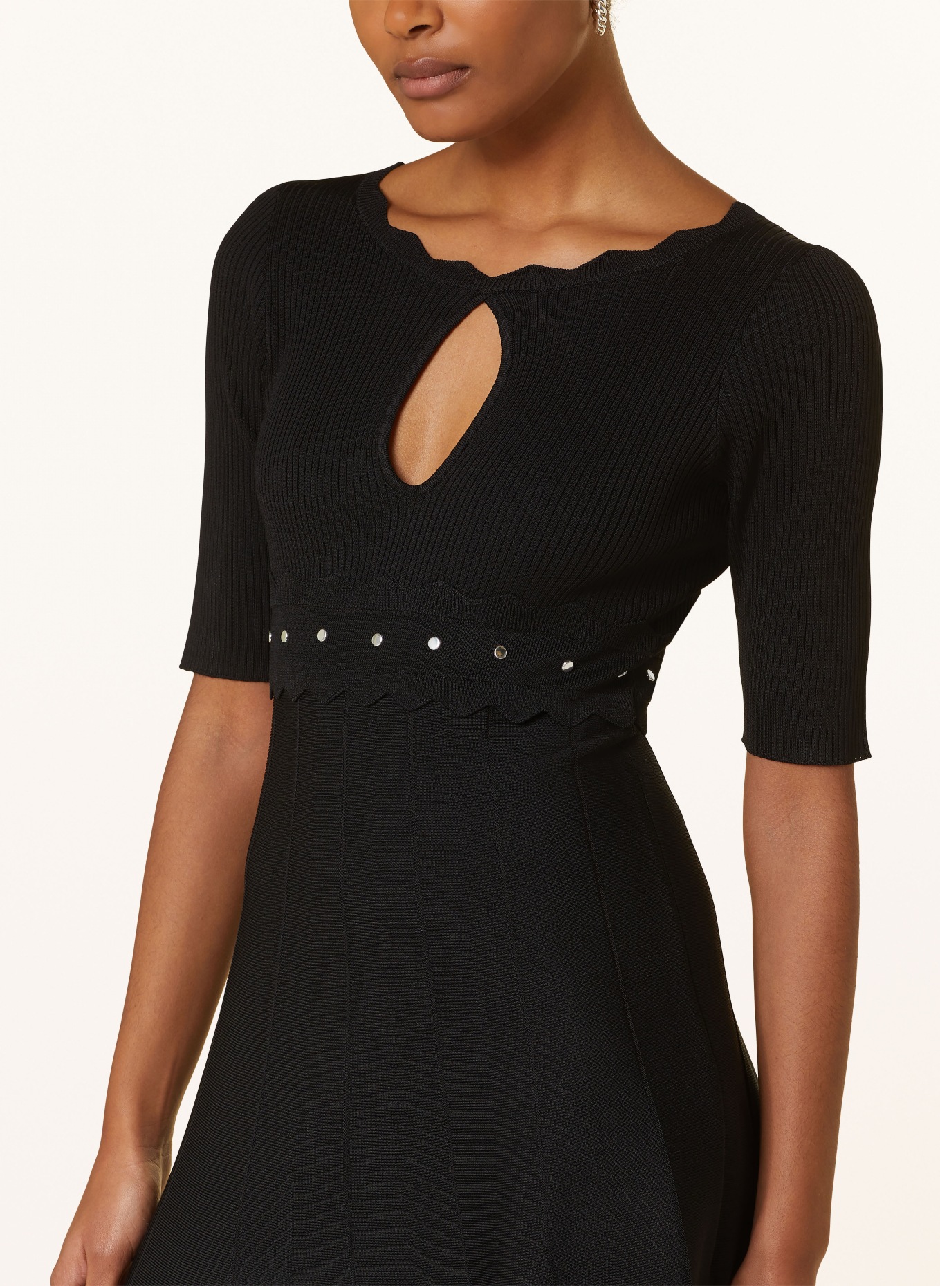 LIU JO Knit dress with cut-out, Color: BLACK (Image 4)