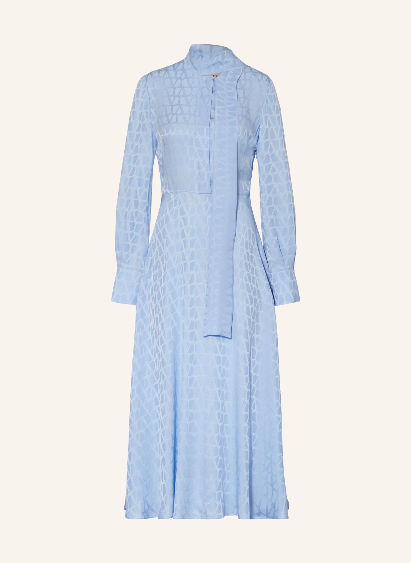 VALENTINO Silk dress TOILE ICONOGRAPHE with bow, Color: LIGHT BLUE (Image 1)