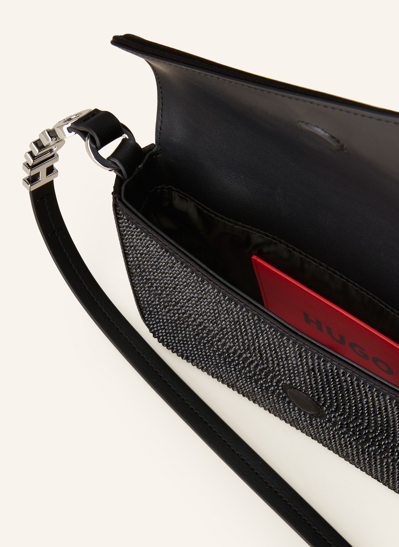 HUGO Crossbody bag MEL with decorative gems, Color: BLACK (Image 3)