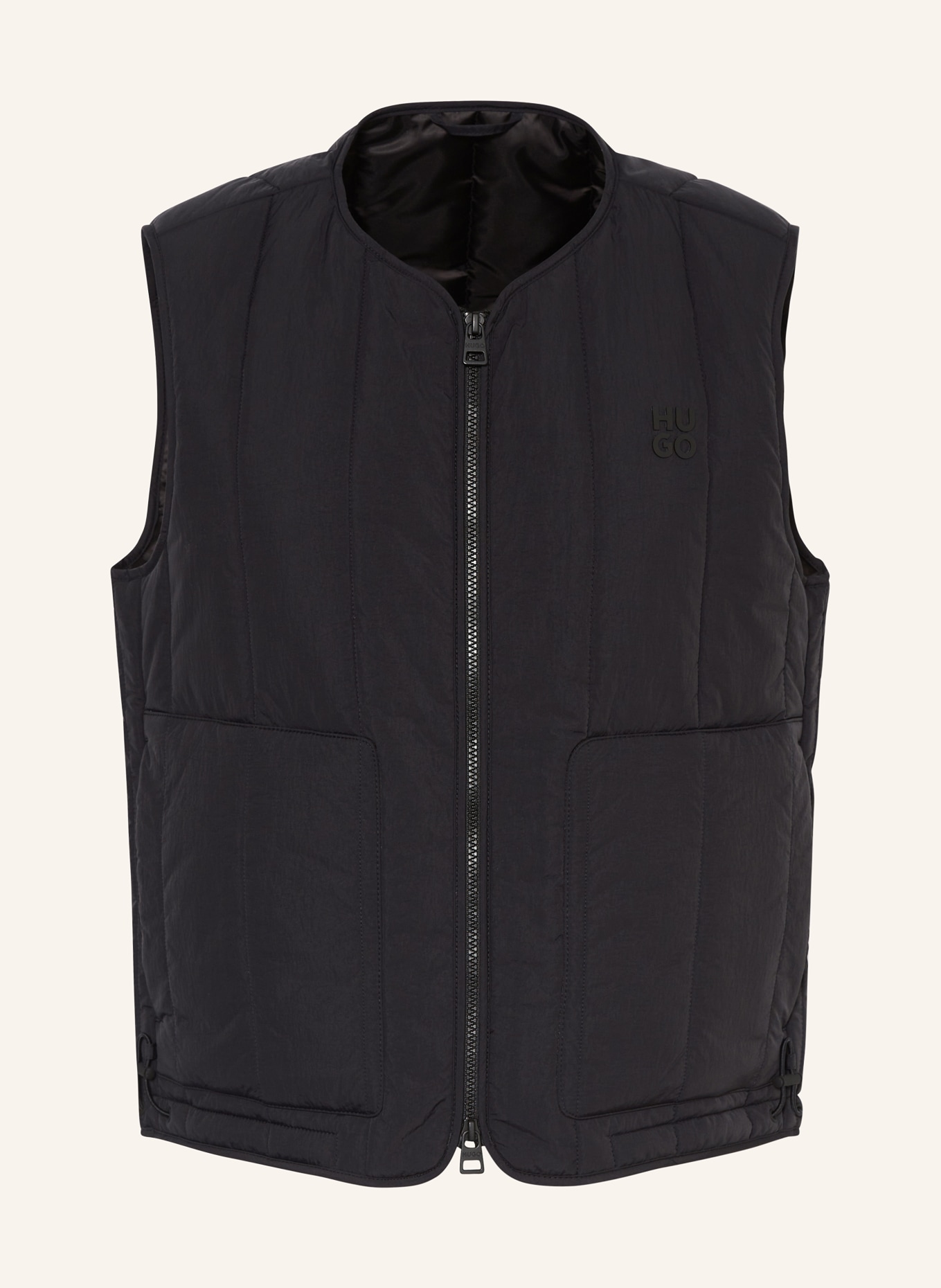 HUGO Quilted vest BATINO reversible, Color: BLACK (Image 1)