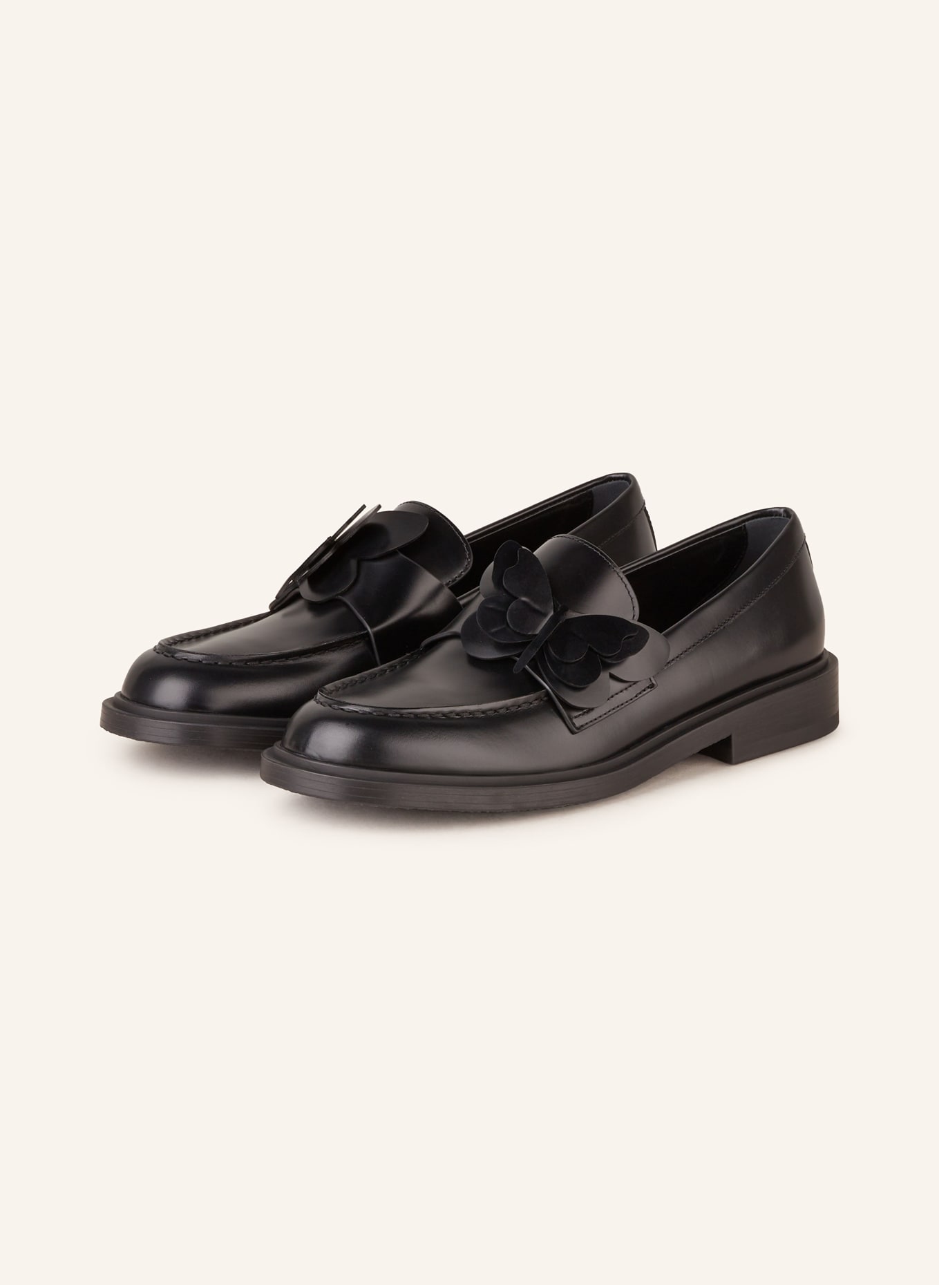 VALENTINO GARAVANI Loafers ARCHIVE BUTTERFLY, Color: BLACK (Image 1)