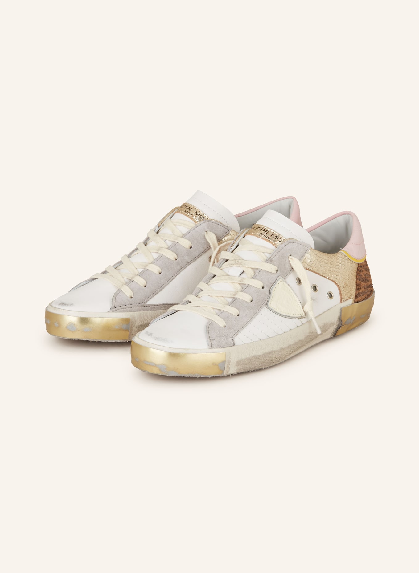 PHILIPPE MODEL Sneakers PRSX, Color: WHITE/ GRAY/ GOLD (Image 1)