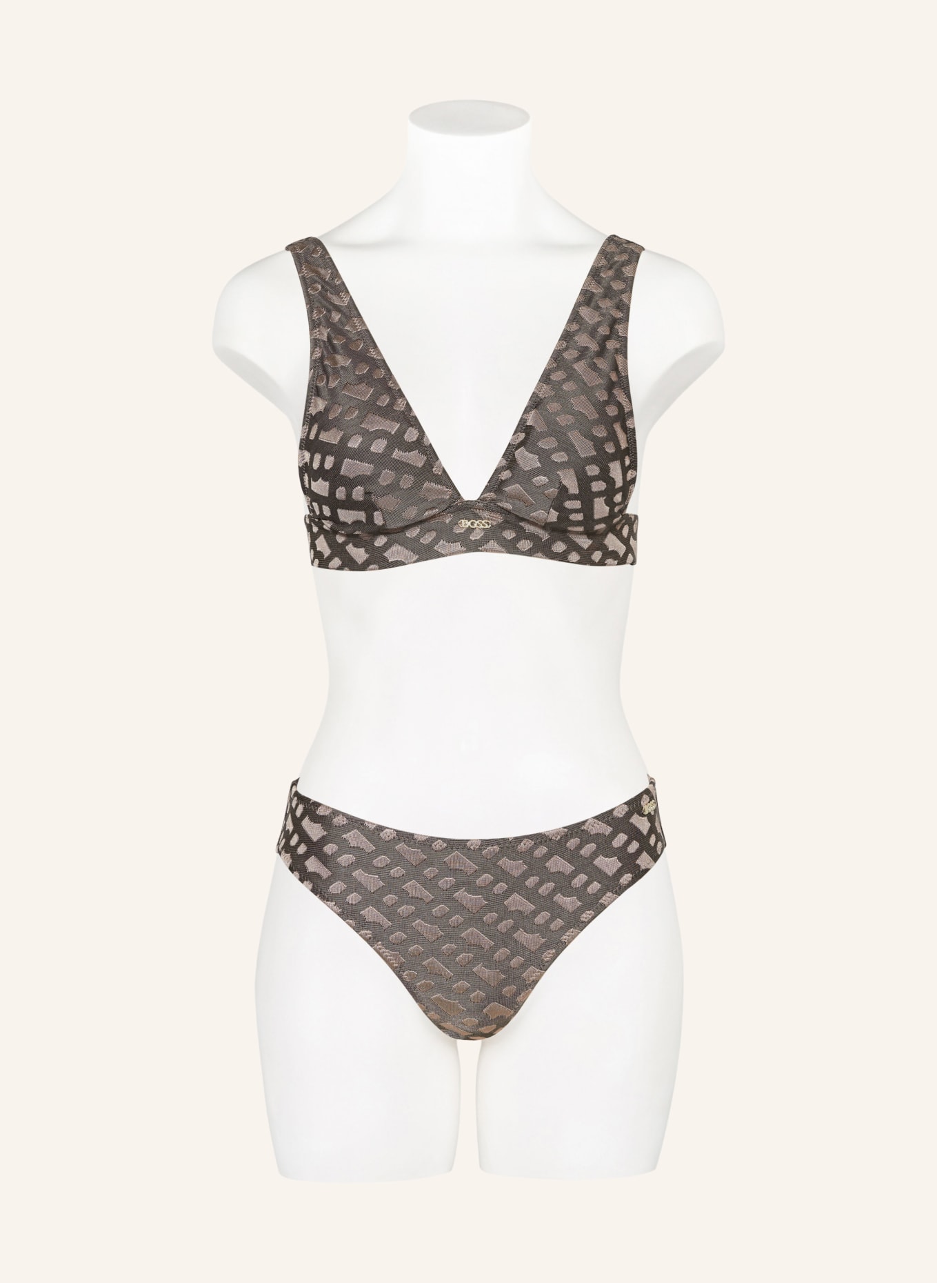 BOSS Bralette bikini top BEATRIX, Color: BROWN/ LIGHT BROWN (Image 2)