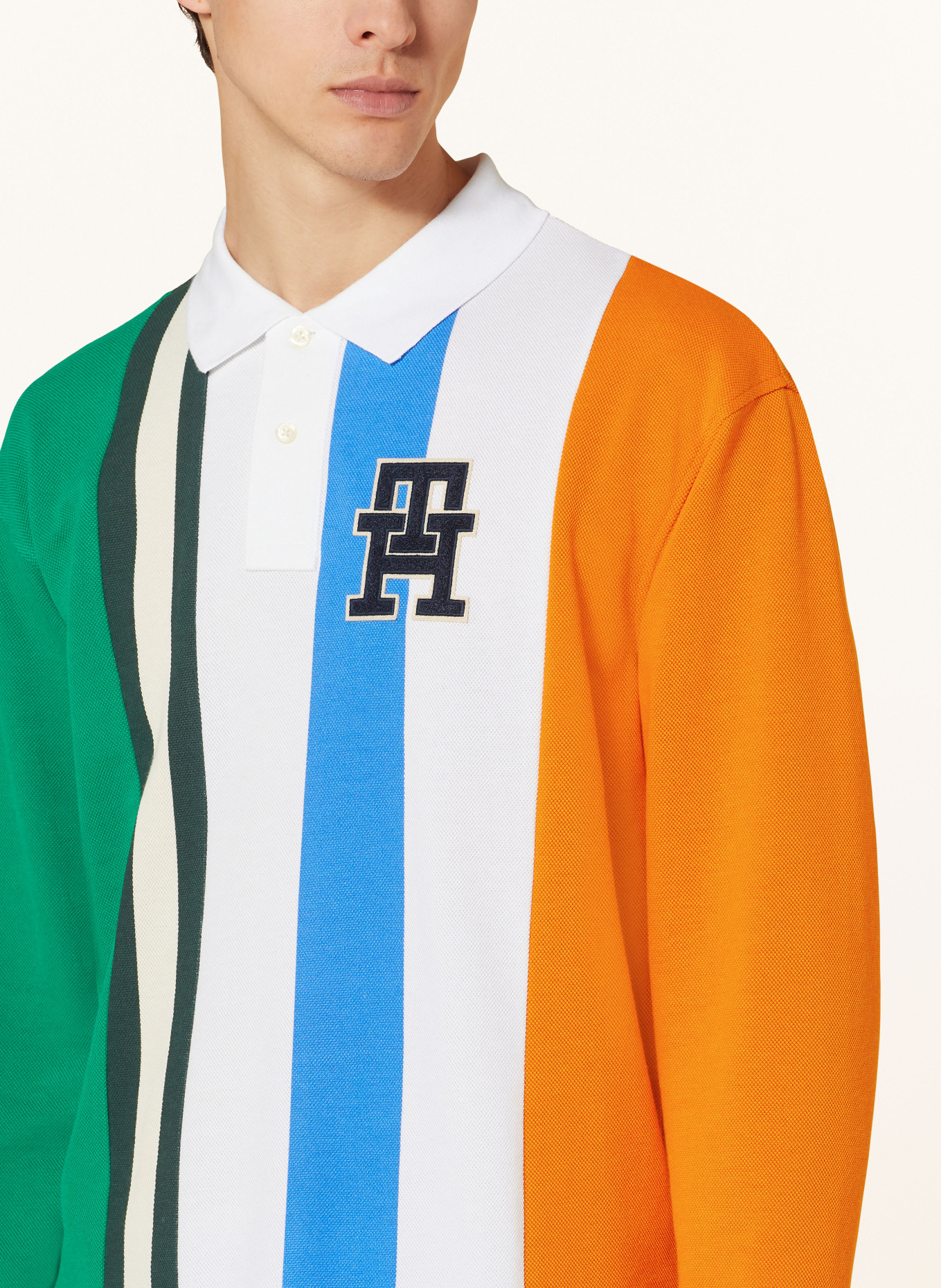 TOMMY HILFIGER Piqué polo shirt archive fit, Color: GREEN/ WHITE/ ORANGE (Image 4)