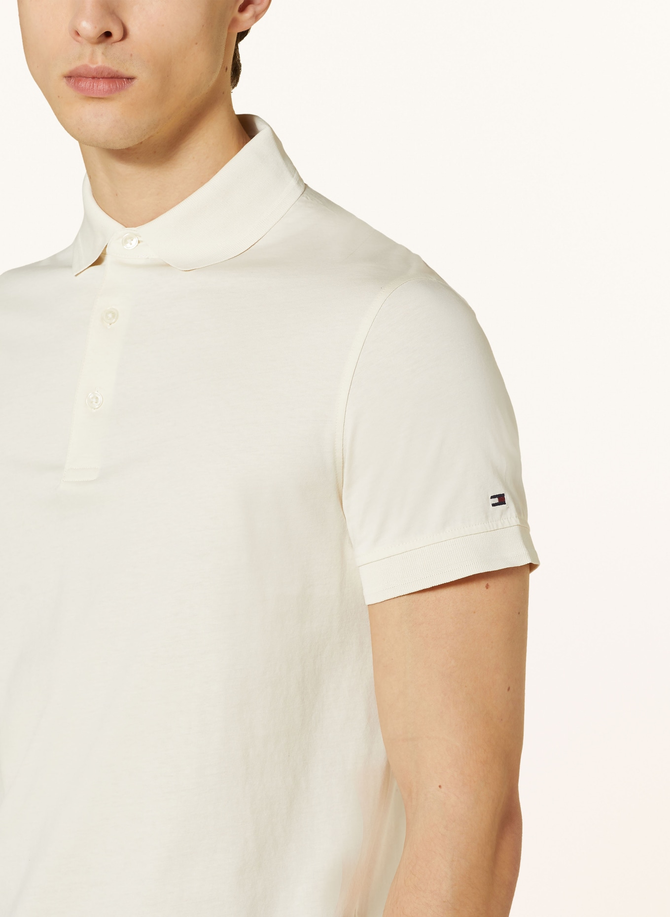 TOMMY HILFIGER Jersey-Poloshirt Slim Fit, Farbe: CREME (Bild 4)