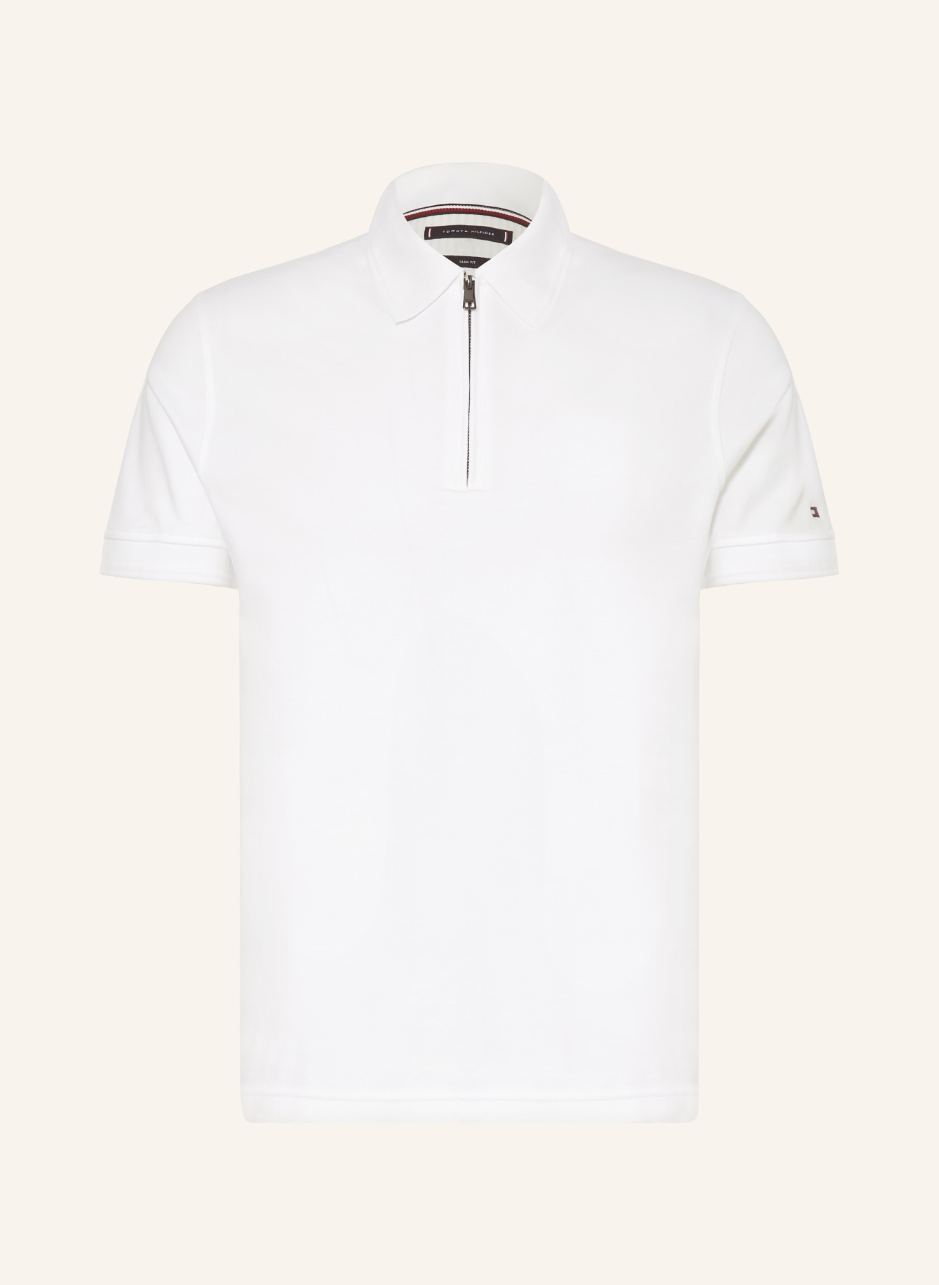 TOMMY HILFIGER Jersey polo shirt slim fit, Color: CREAM (Image 1)