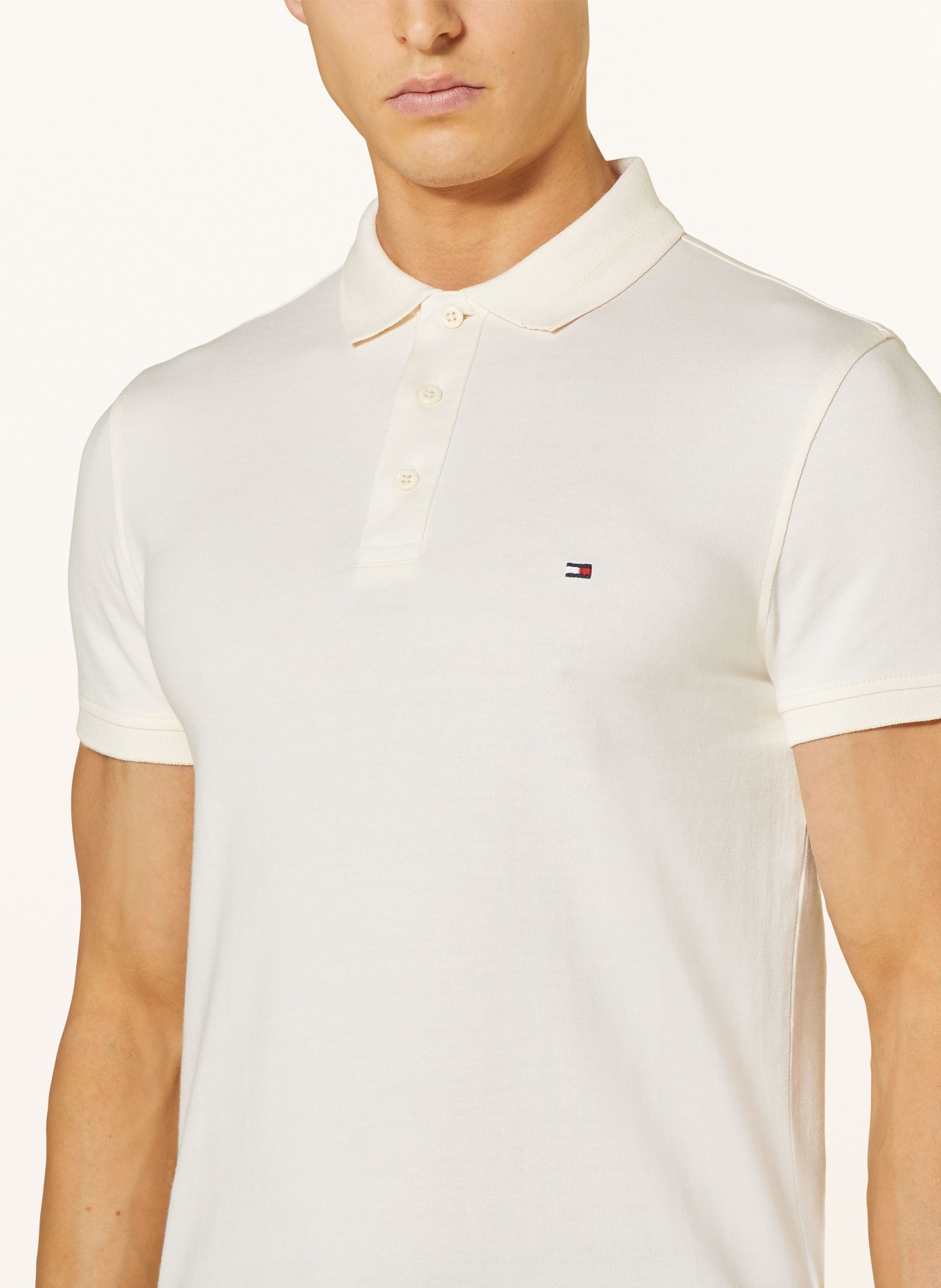 TOMMY HILFIGER Piqué-Poloshirt Slim Fit, Farbe: ECRU (Bild 4)