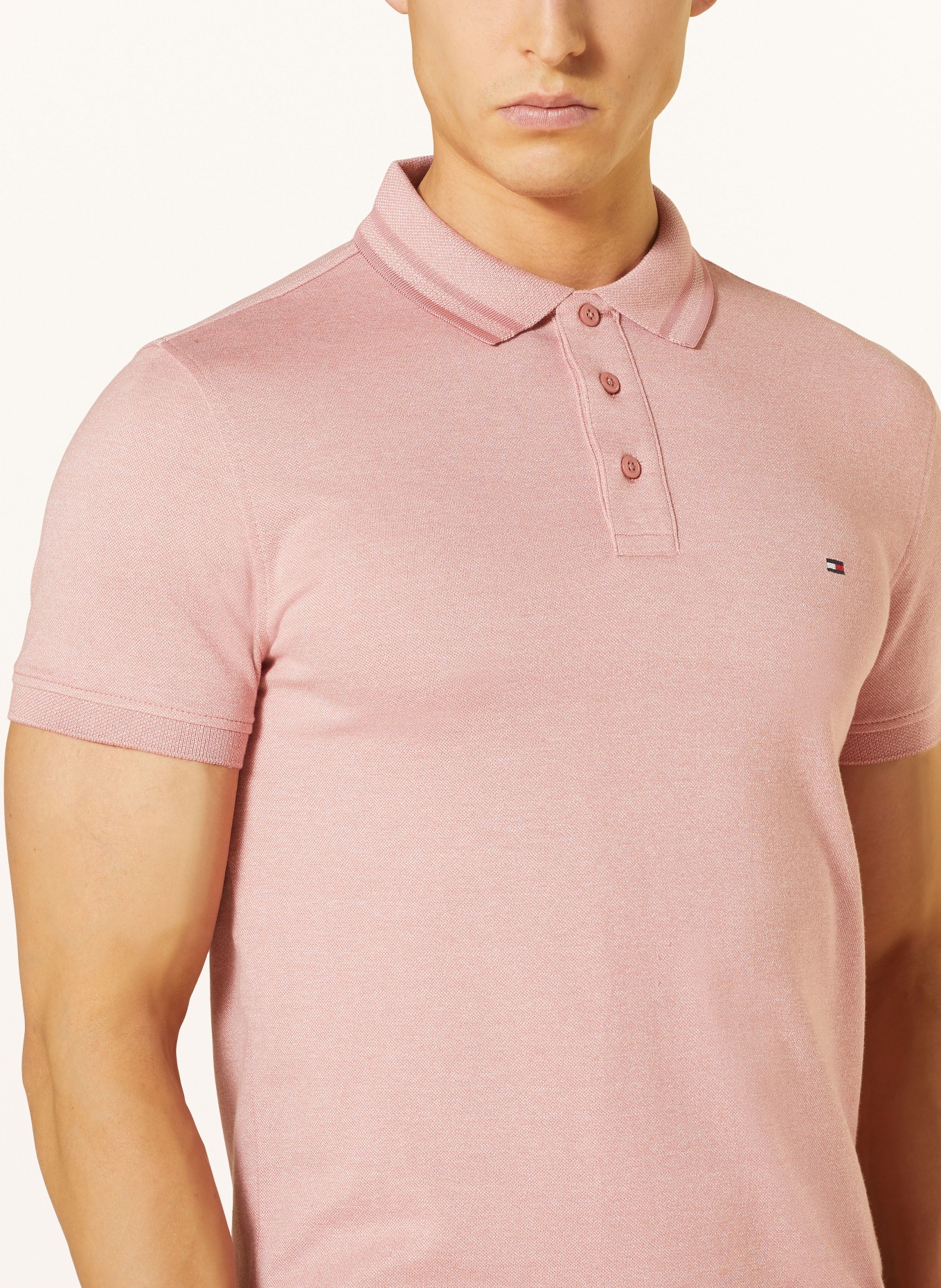 TOMMY HILFIGER Piqué-Poloshirt Slim Fit, Farbe: HELLROT (Bild 4)