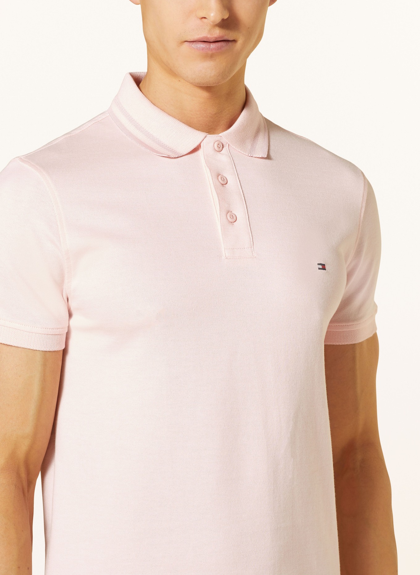 TOMMY HILFIGER Piqué-Poloshirt Slim Fit, Farbe: HELLROSA (Bild 4)