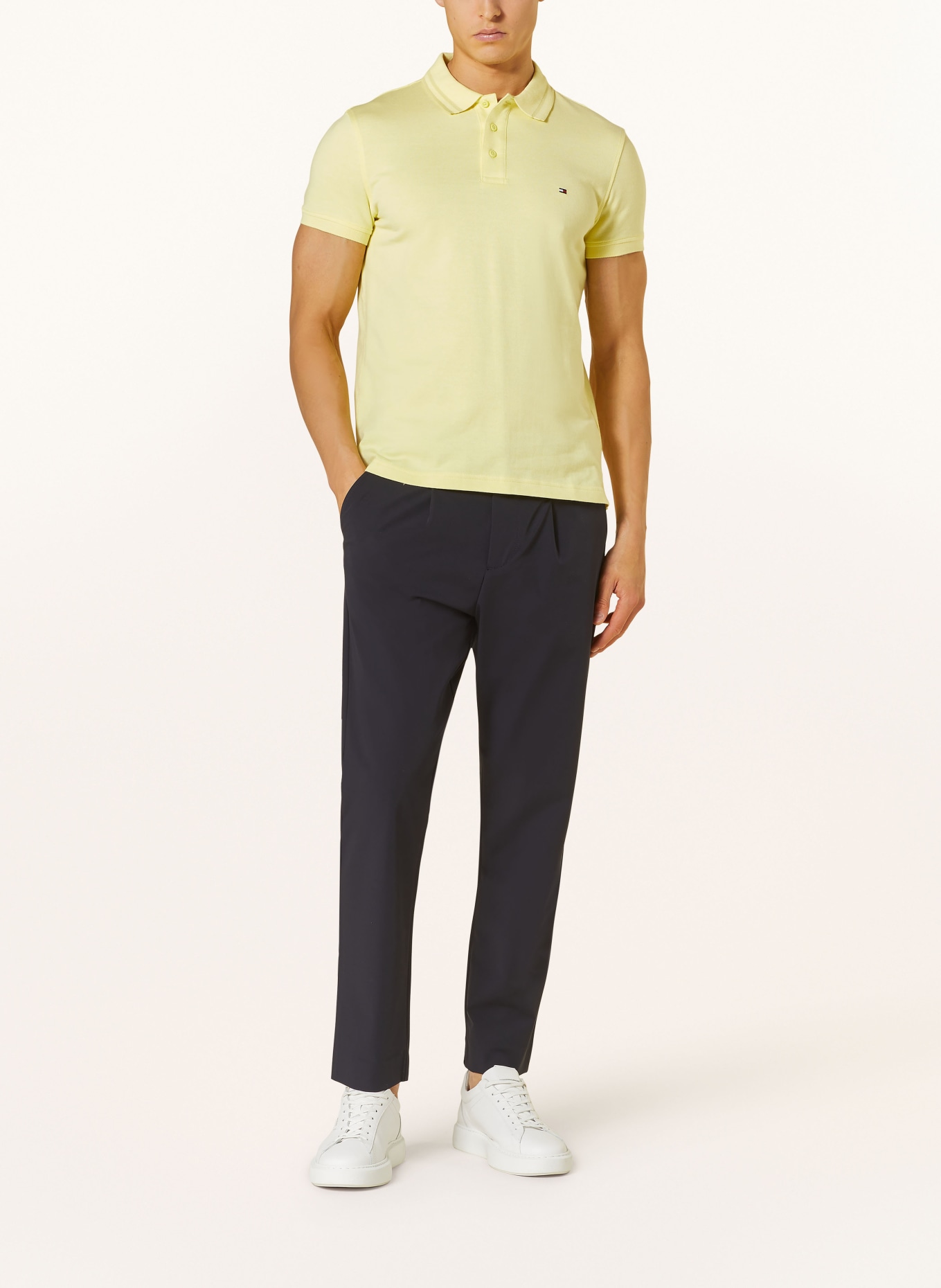 TOMMY HILFIGER Piqué-Poloshirt Slim Fit, Farbe: GELB (Bild 2)