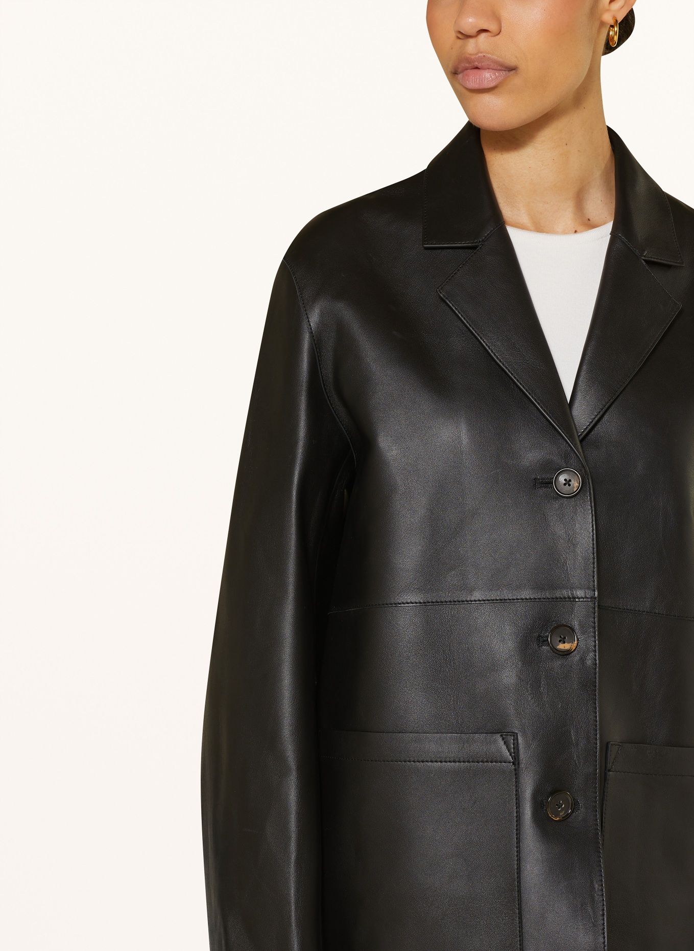 TOTEME Leather jacket, Color: BLACK (Image 4)