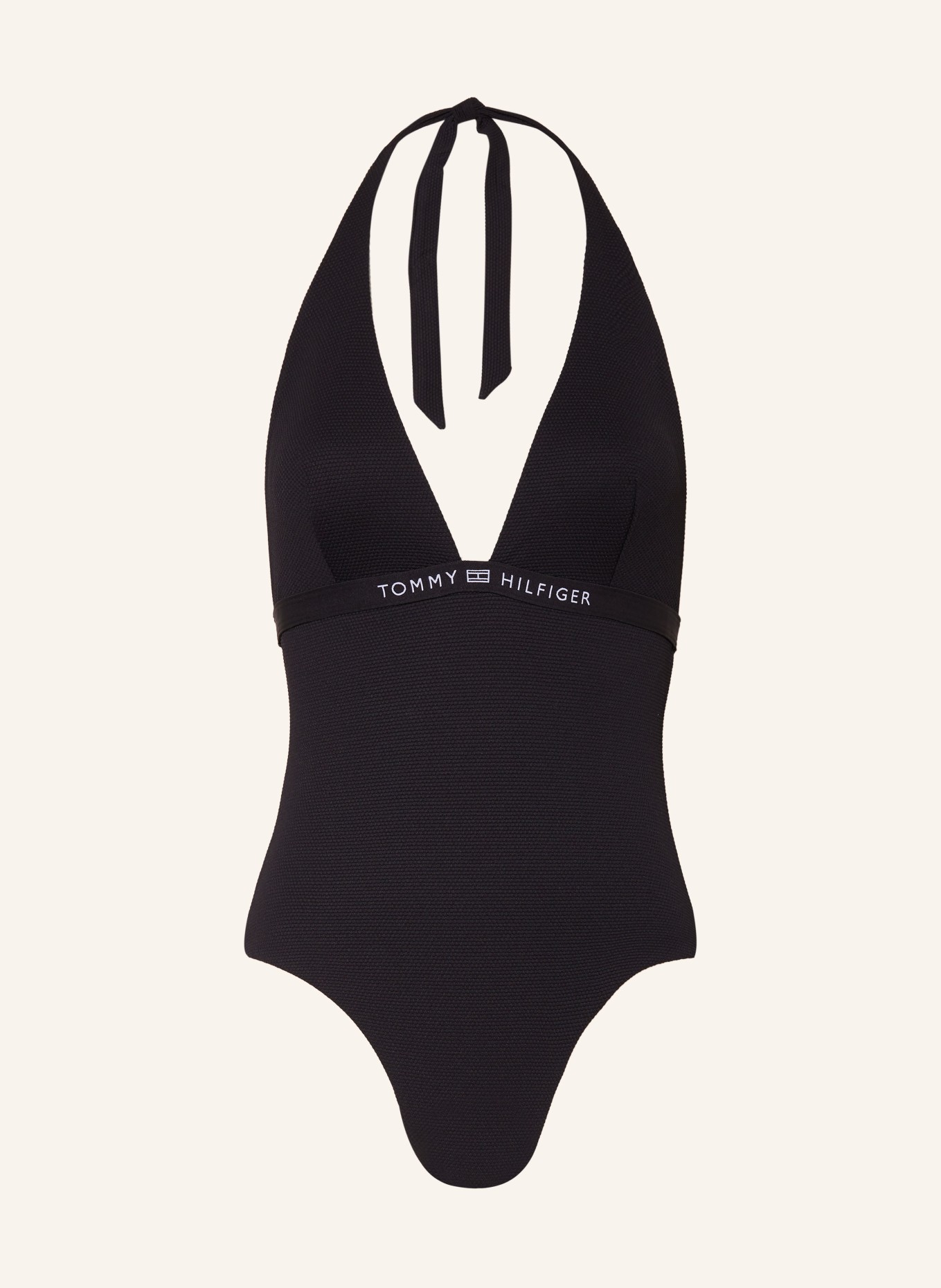 TOMMY HILFIGER Halter neck swimsuit, Color: BLACK (Image 1)