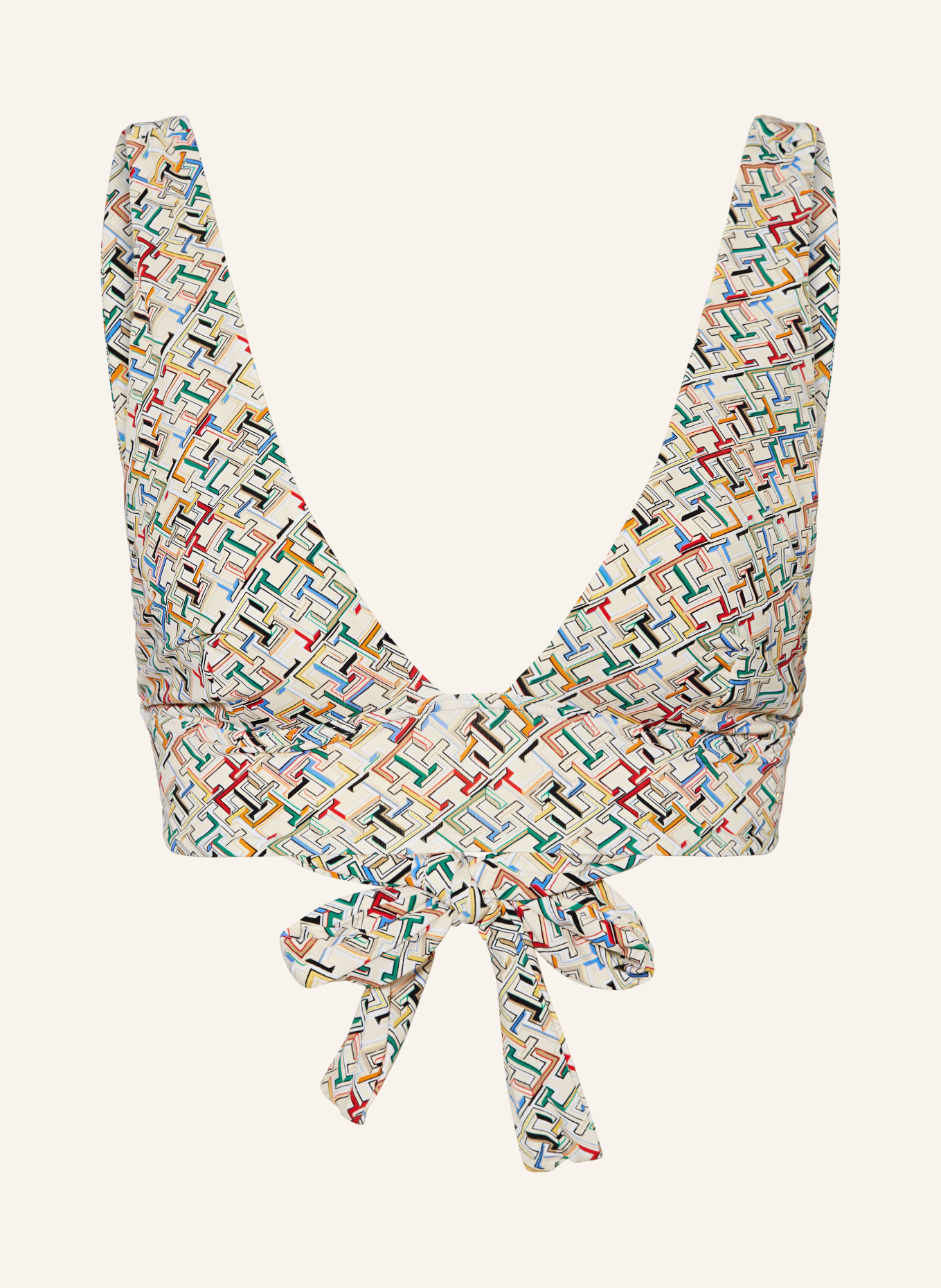 TOMMY HILFIGER Triangel-Bikini-Top, Farbe: ECRU/ GRÜN/ BLAU (Bild 1)