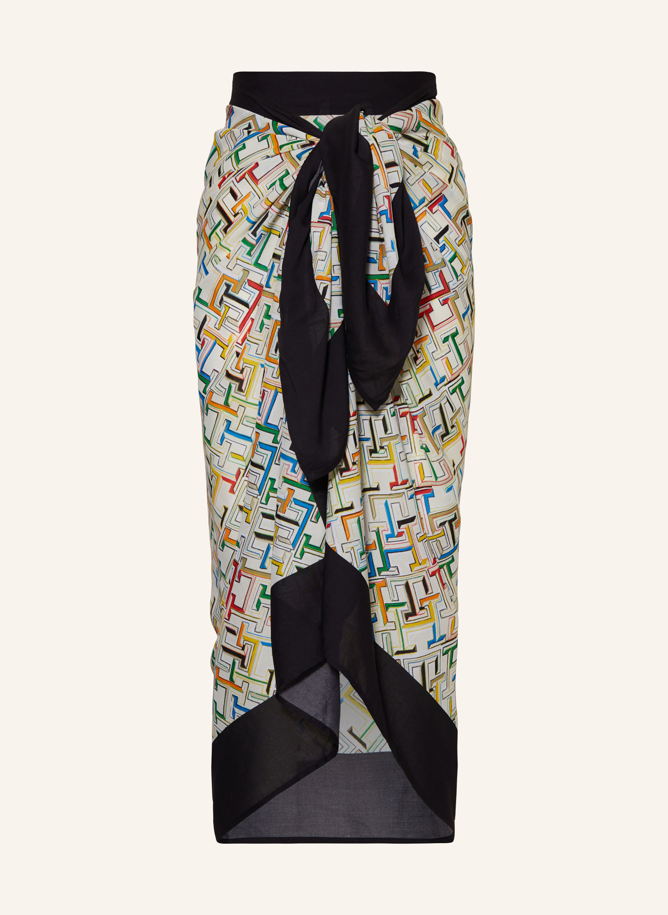 TOMMY HILFIGER Sarong, Color: BLACK/ ECRU/ YELLOW (Image 1)