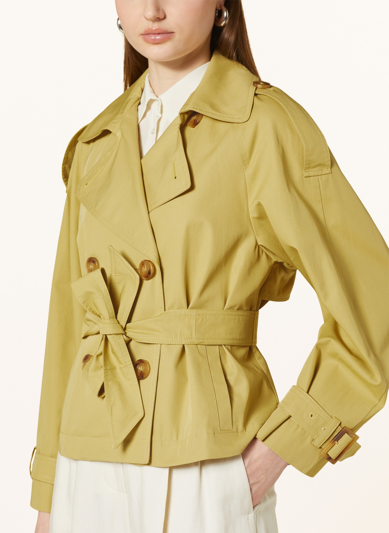 MARELLA Cropped jacket, Color: DARK YELLOW (Image 4)