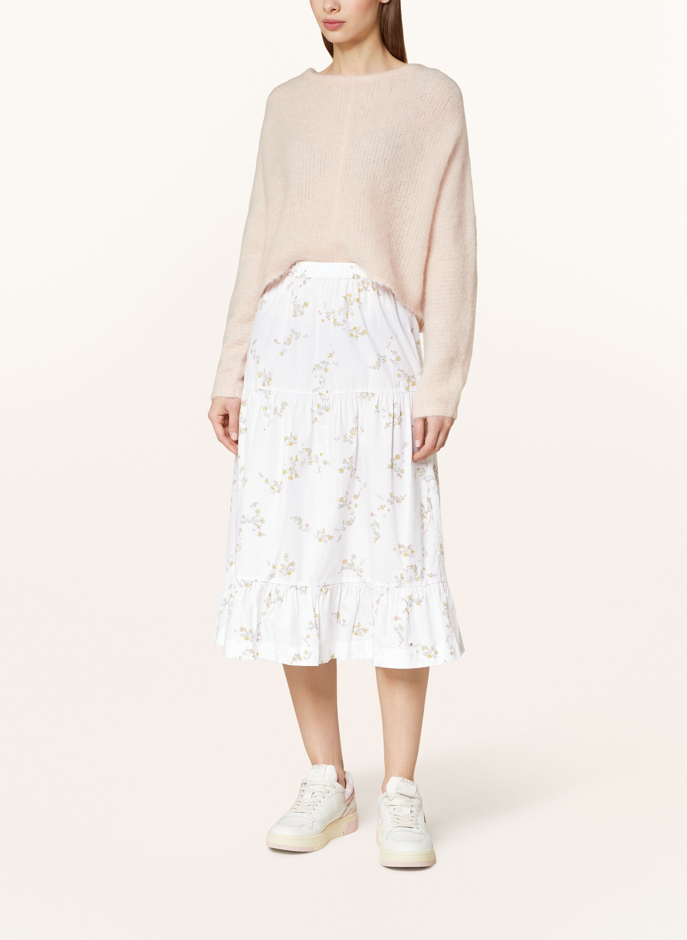 TOMMY JEANS Skirt with ruffles, Color: WHITE/ YELLOW/ LIGHT GREEN (Image 2)