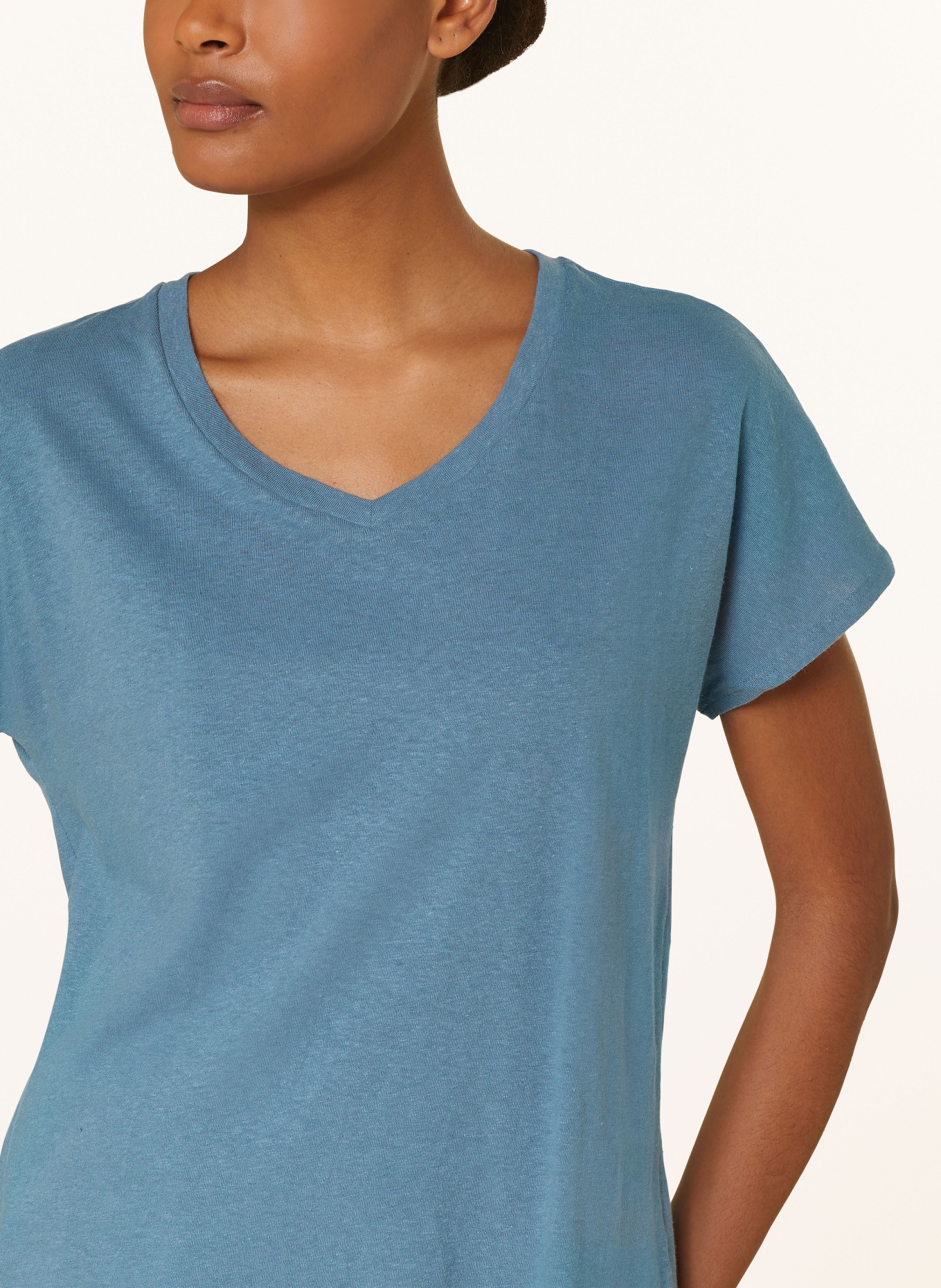 SCHIESSER Koszulka od piżamy MIX + RELAX z dodatkiem lnu, Kolor: SZARONIEBIESKI (Obrazek 4)