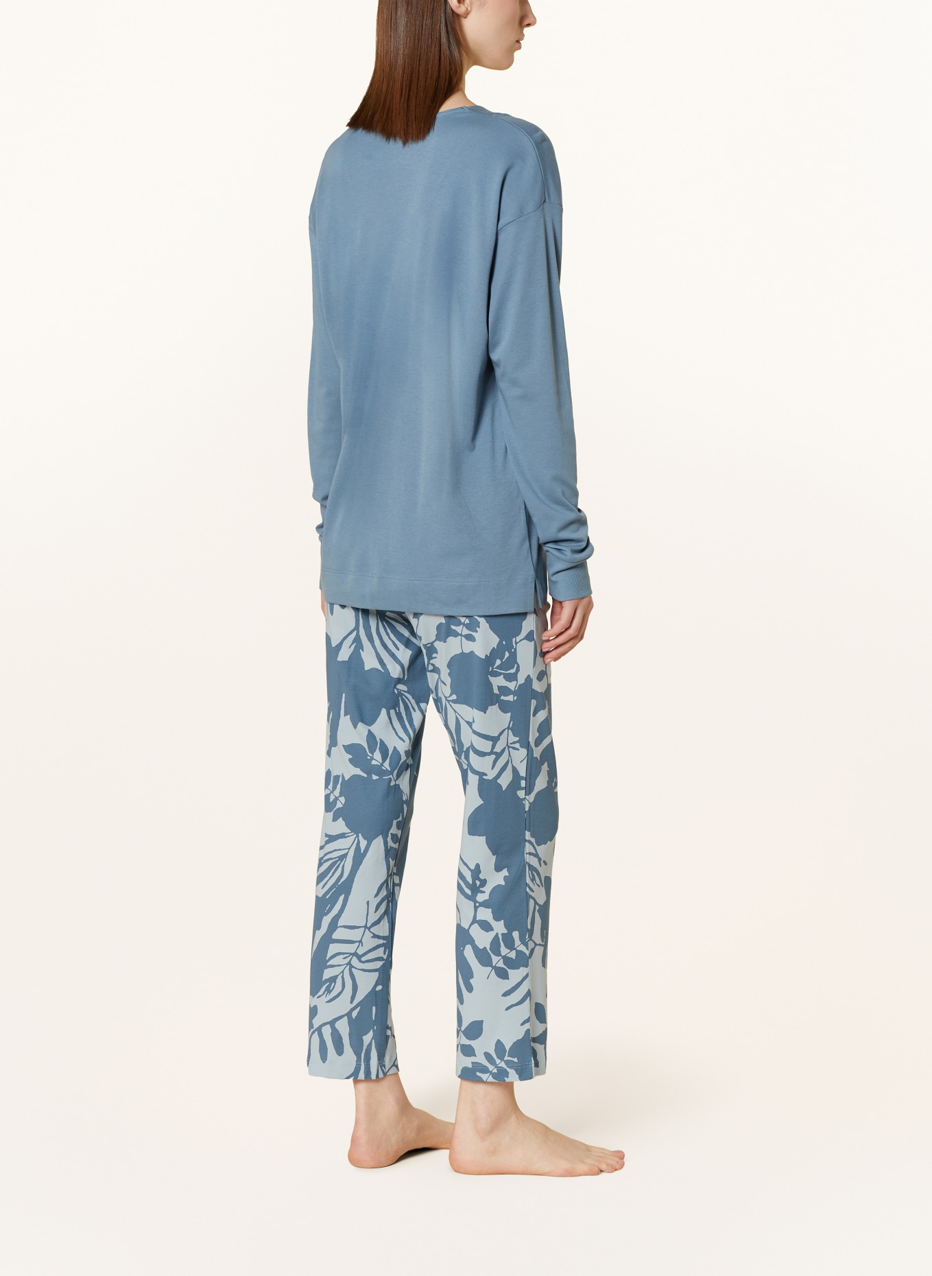 SCHIESSER 7/8 pajamas MODERN NIGHTWEAR, Color: BLUE GRAY/ LIGHT BLUE (Image 3)