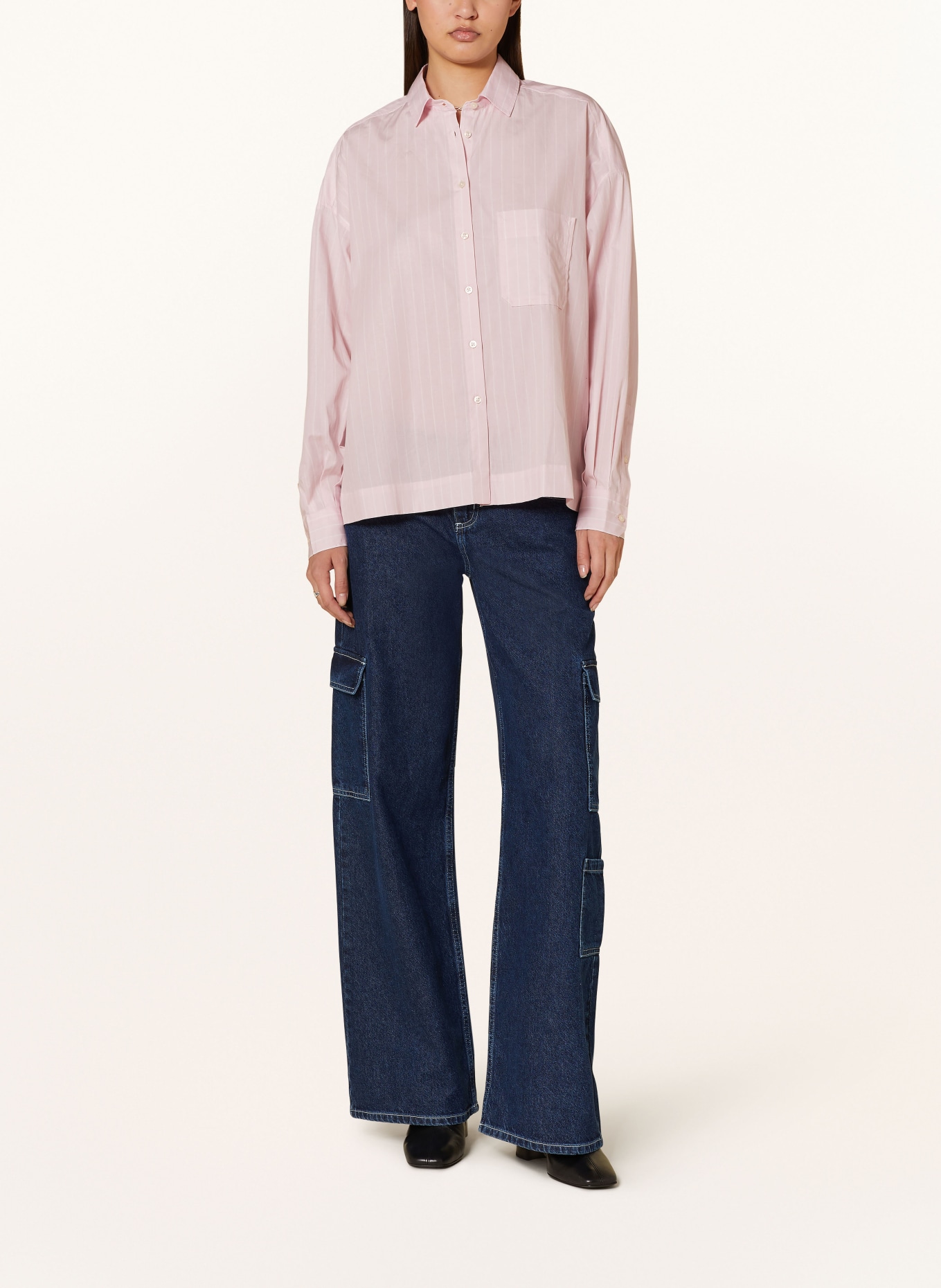 REPLAY Shirt blouse, Color: PINK/ WHITE (Image 2)