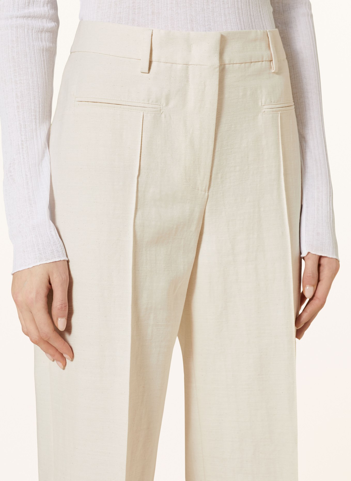 Fay Wide leg trousers, Color: CREAM (Image 5)