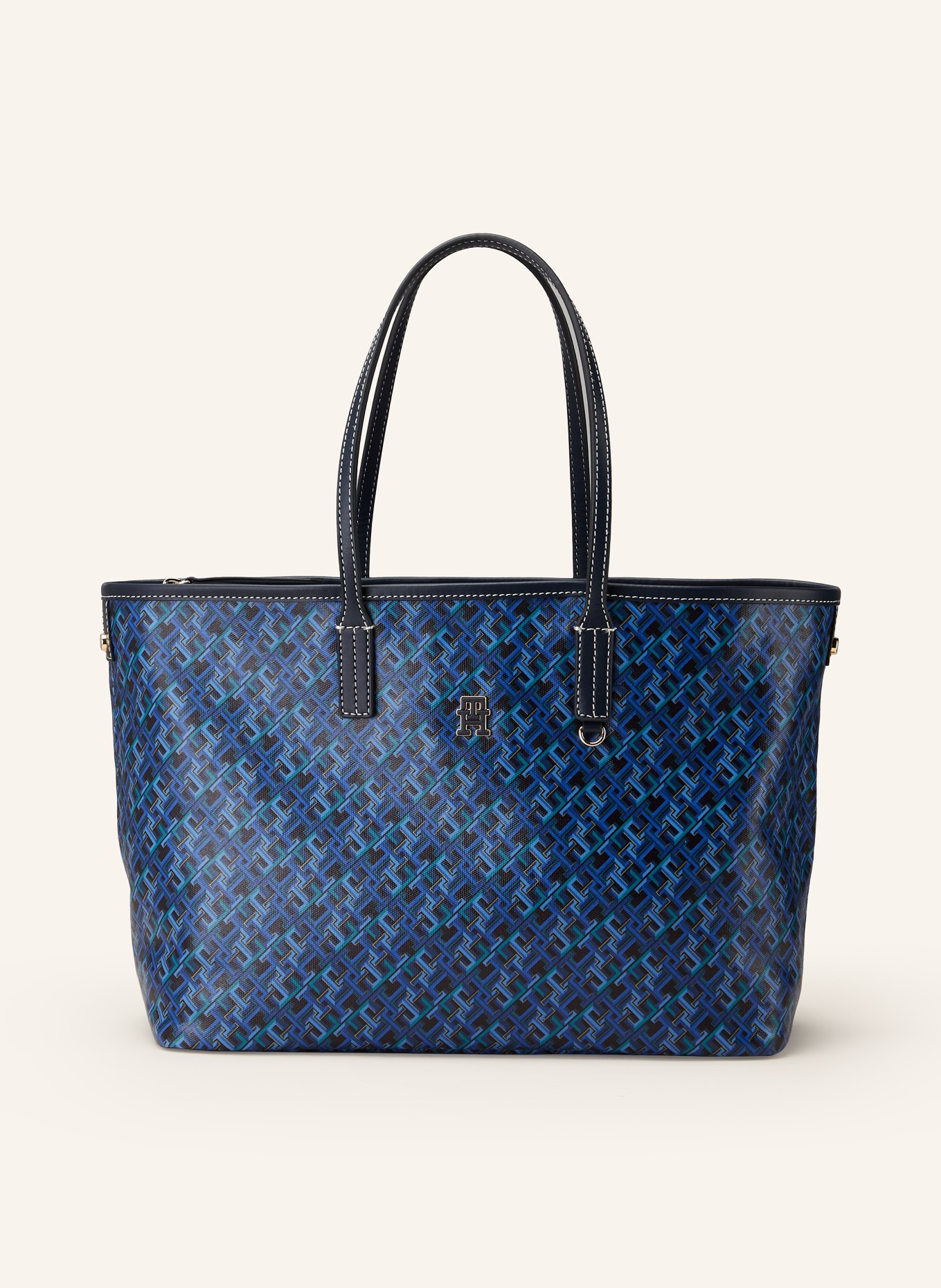 TOMMY HILFIGER Shopper mit Pouch, Farbe: DUNKELBLAU/ BLAU/ GRÜN (Bild 1)