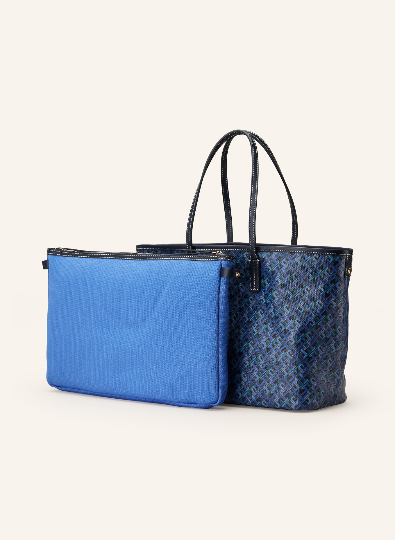 TOMMY HILFIGER Shopper mit Pouch, Farbe: DUNKELBLAU/ BLAU/ GRÜN (Bild 2)