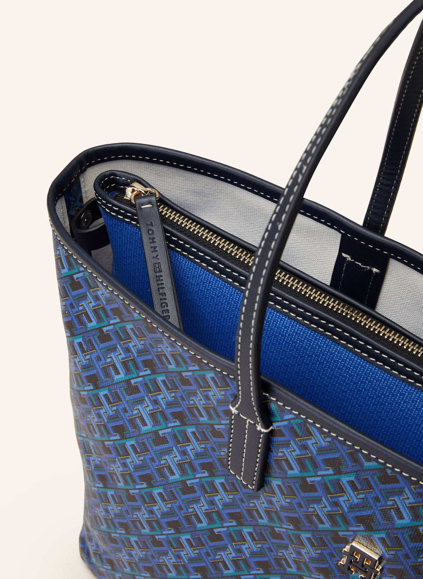 TOMMY HILFIGER Shopper mit Pouch, Farbe: DUNKELBLAU/ BLAU/ GRÜN (Bild 3)