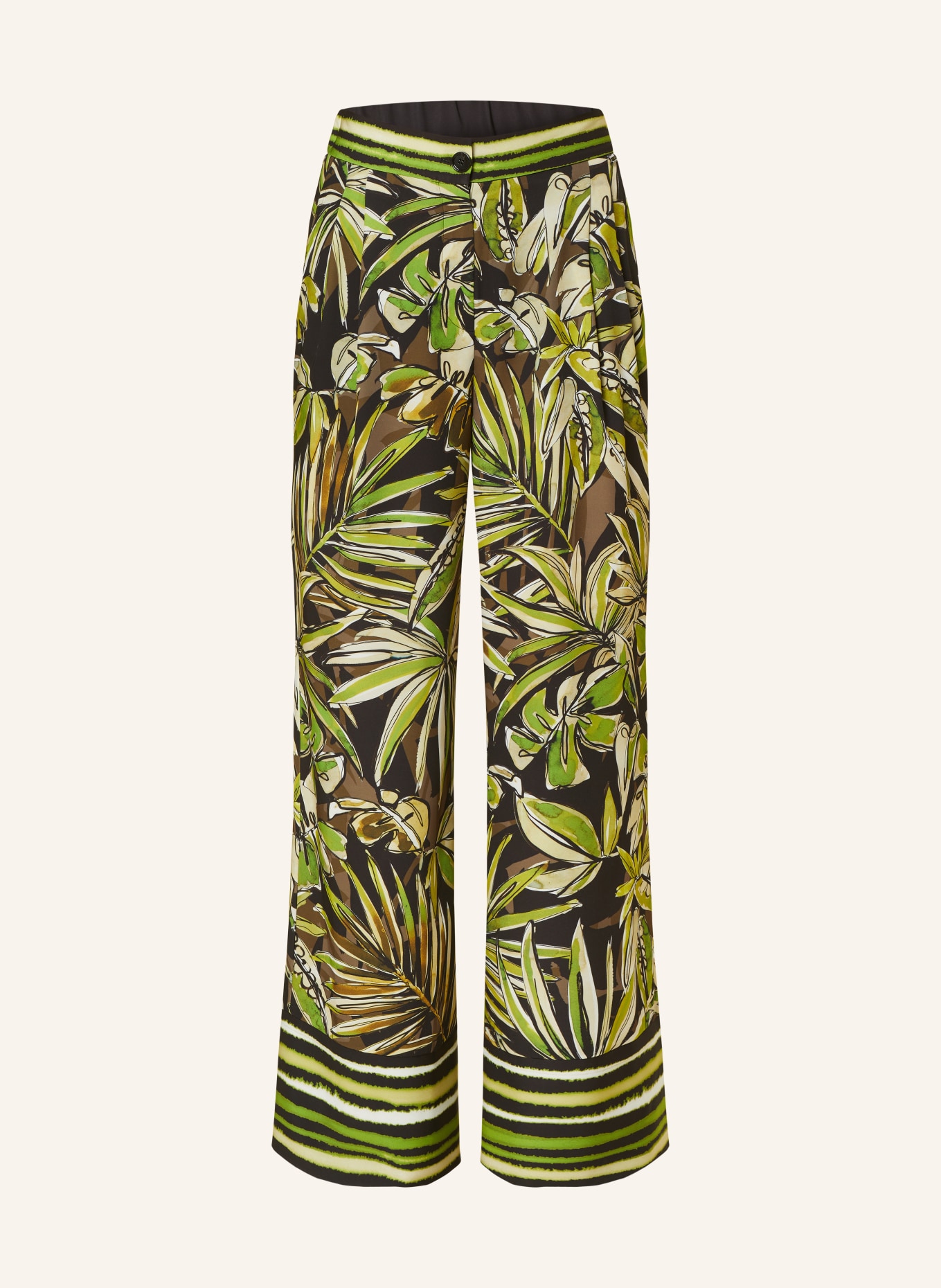 MARC CAIN Trousers, Color: BLACK/ LIGHT GREEN/ OLIVE (Image 1)