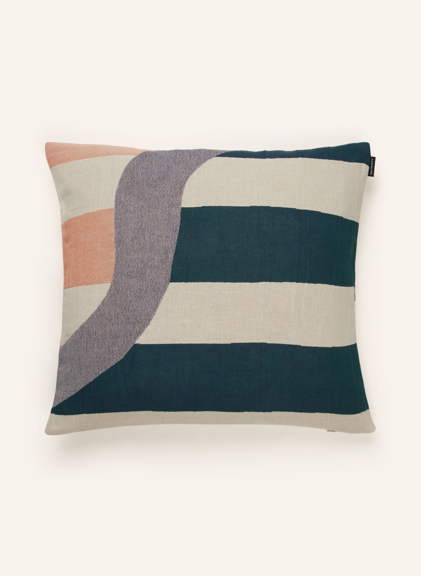 marimekko Decorative cushion cover SIIRTO, Color: BEIGE/ TEAL (Image 1)